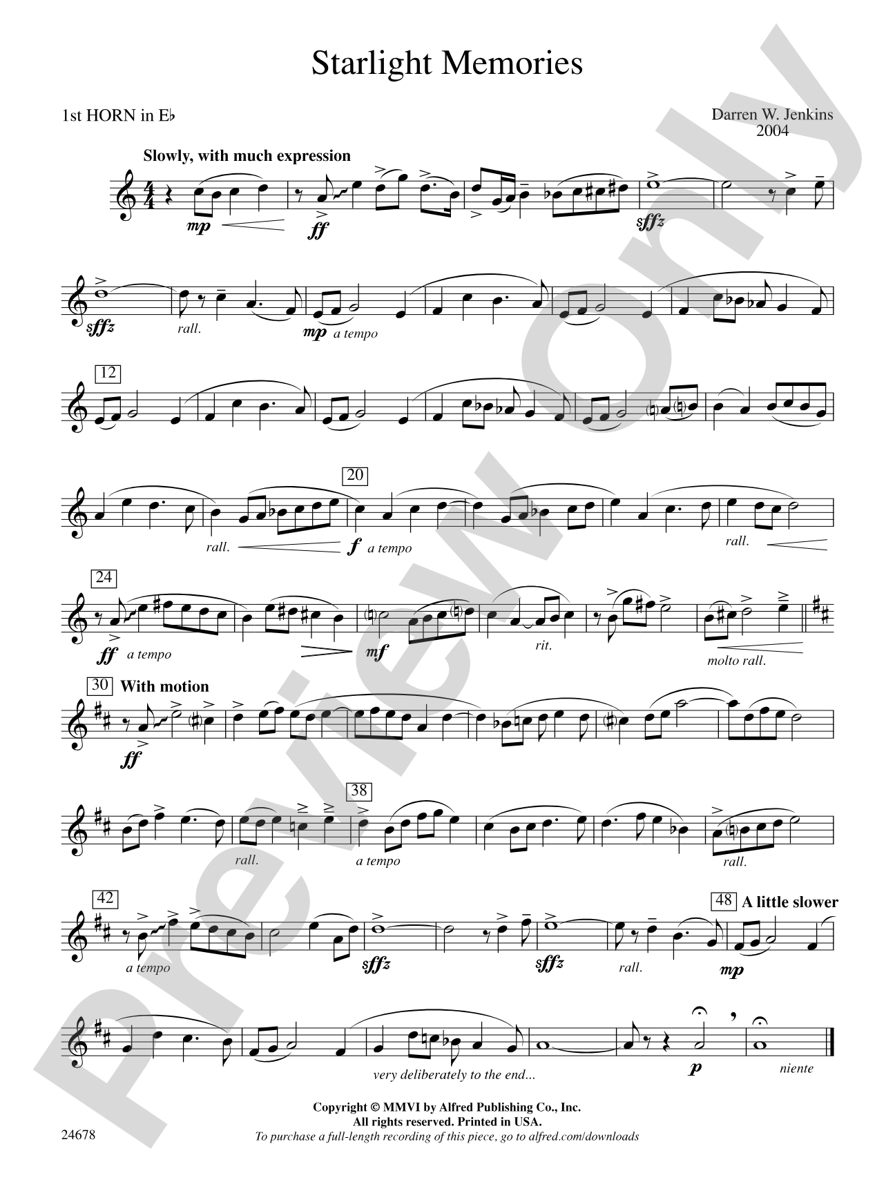 Starlight Memories: (wp) 1st Horn in E-flat