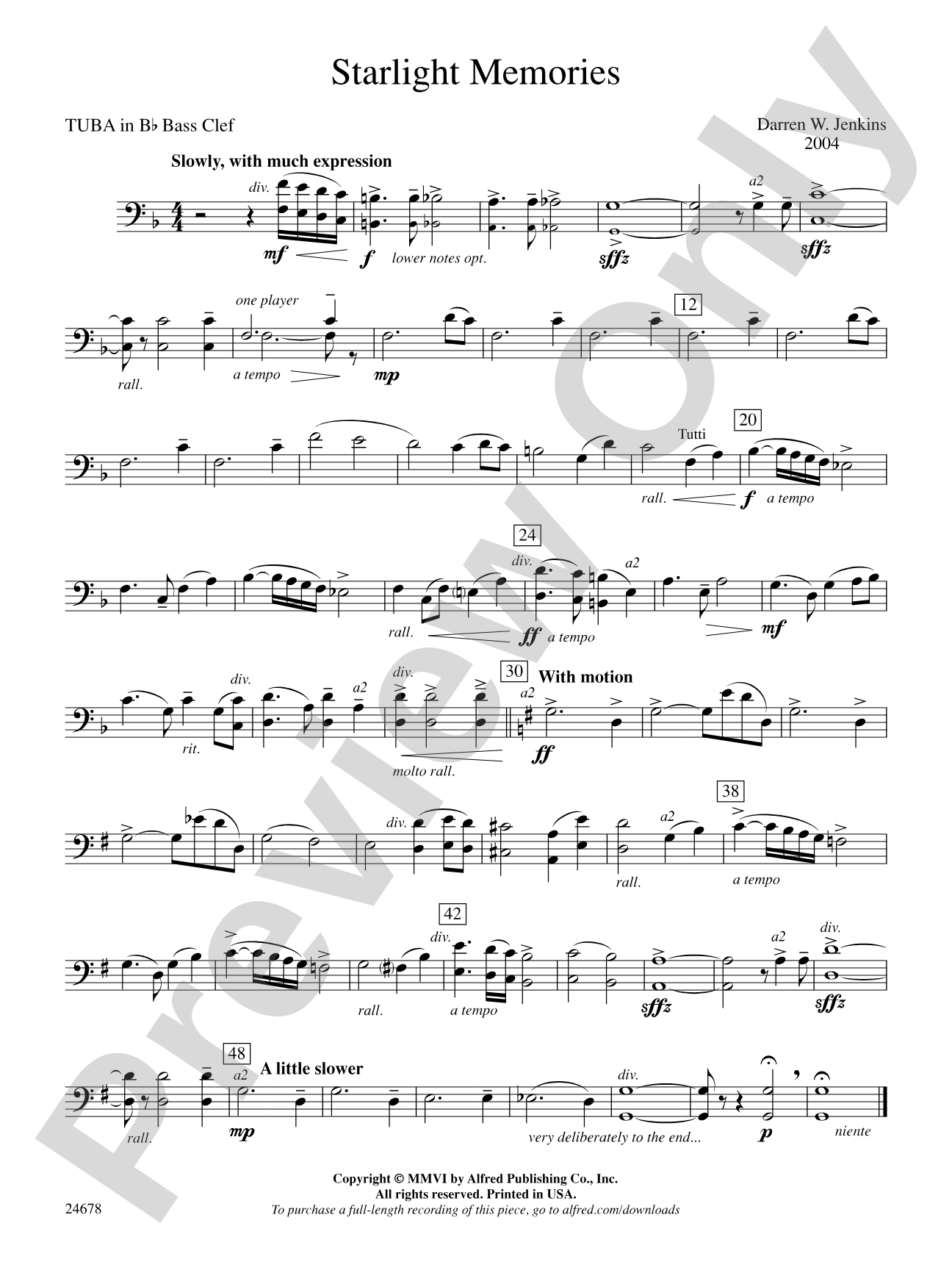 Starlight Memories: (wp) B-flat Tuba B.C.
