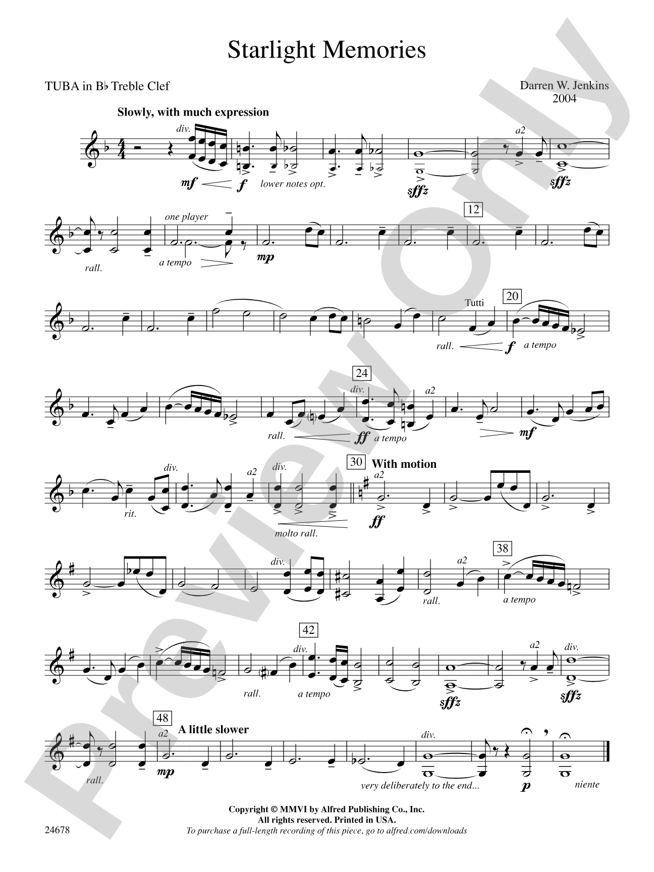 Starlight Memories: (wp) B-flat Tuba T.C.