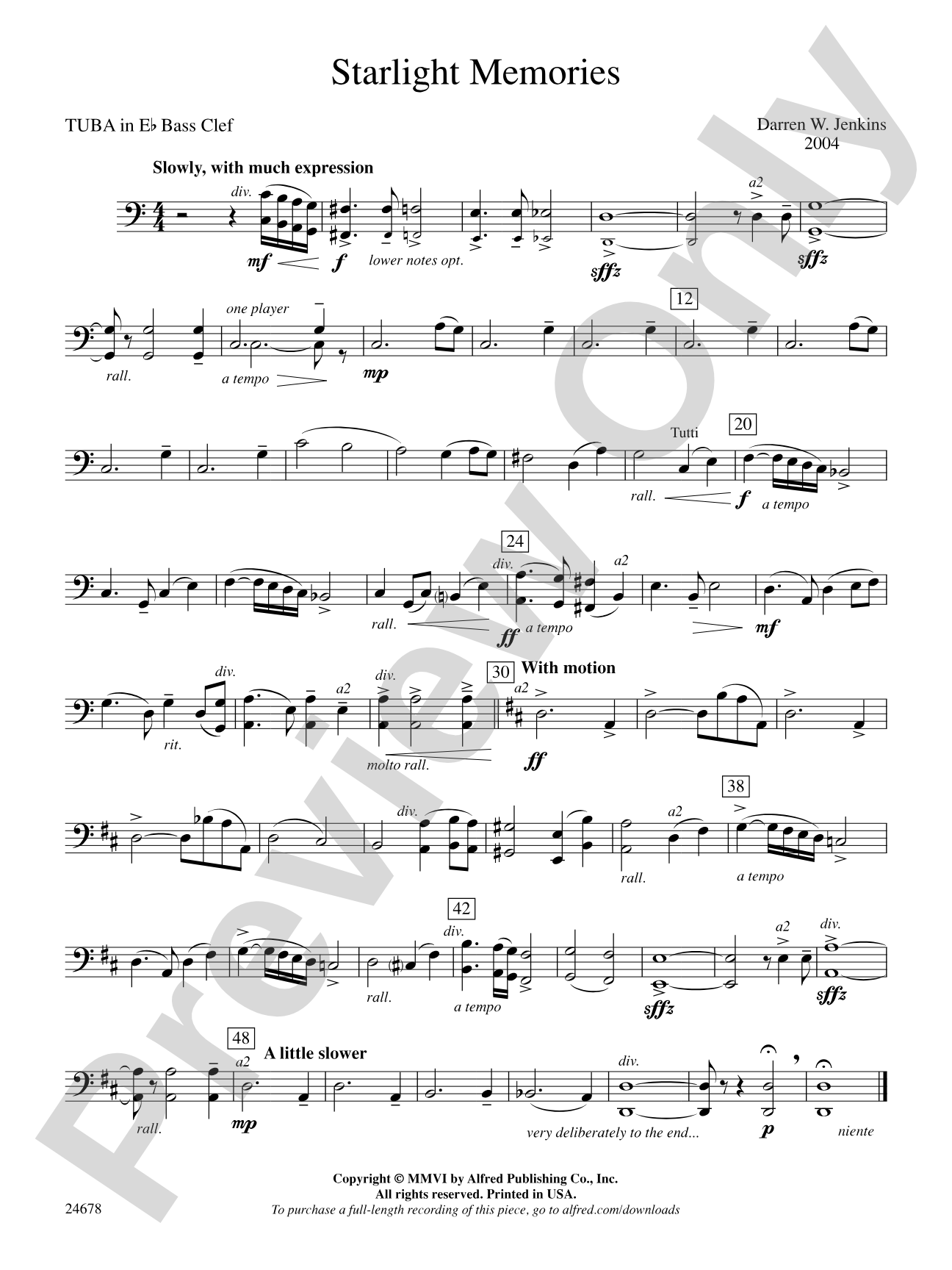 Starlight Memories: (wp) E-flat Tuba B.C.