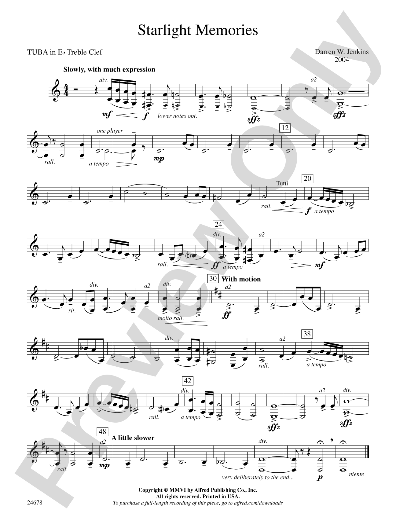 Starlight Memories: (wp) E-flat Tuba T.C.