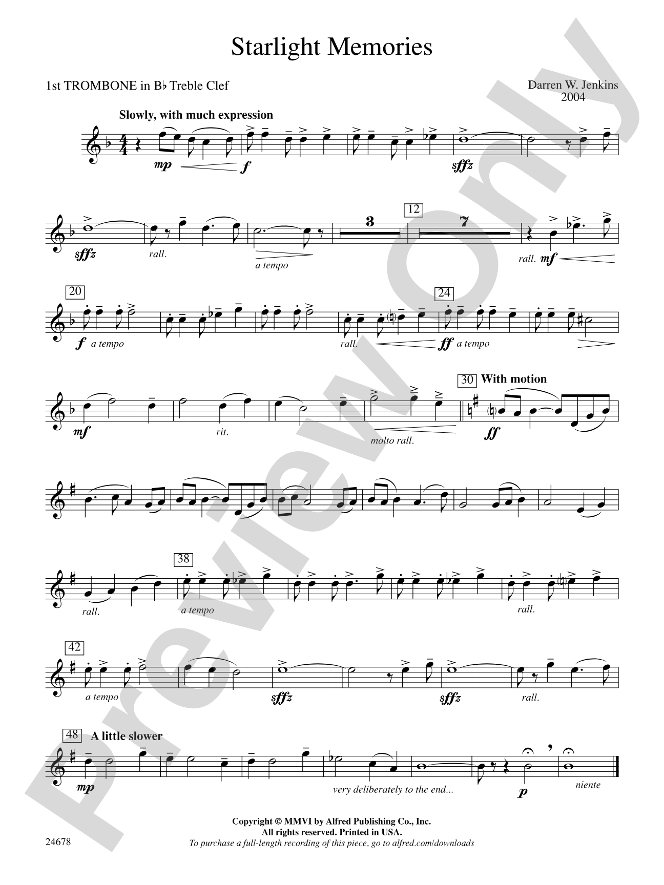 Starlight Memories: (wp) 1st B-flat Trombone T.C.