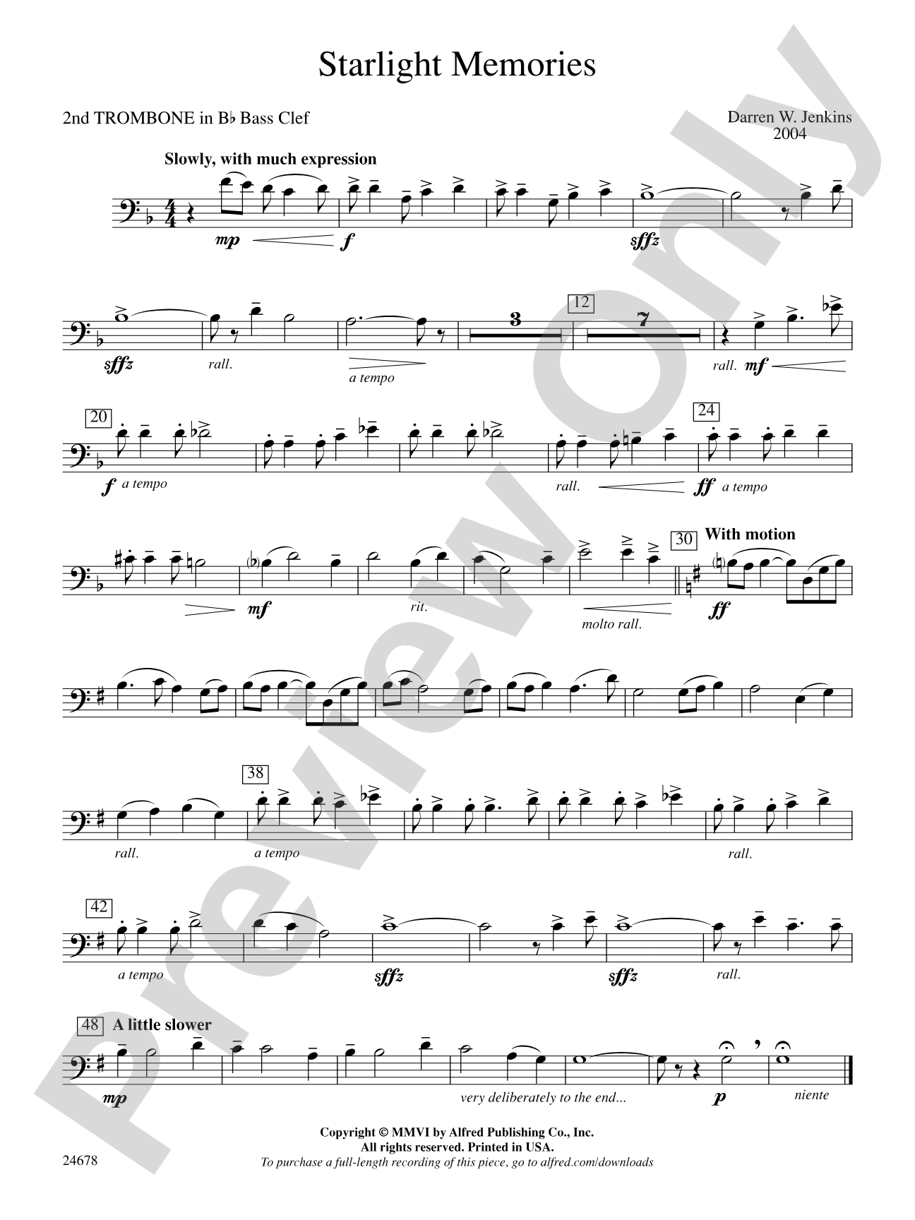 Starlight Memories: (wp) 2nd B-flat Trombone B.C.