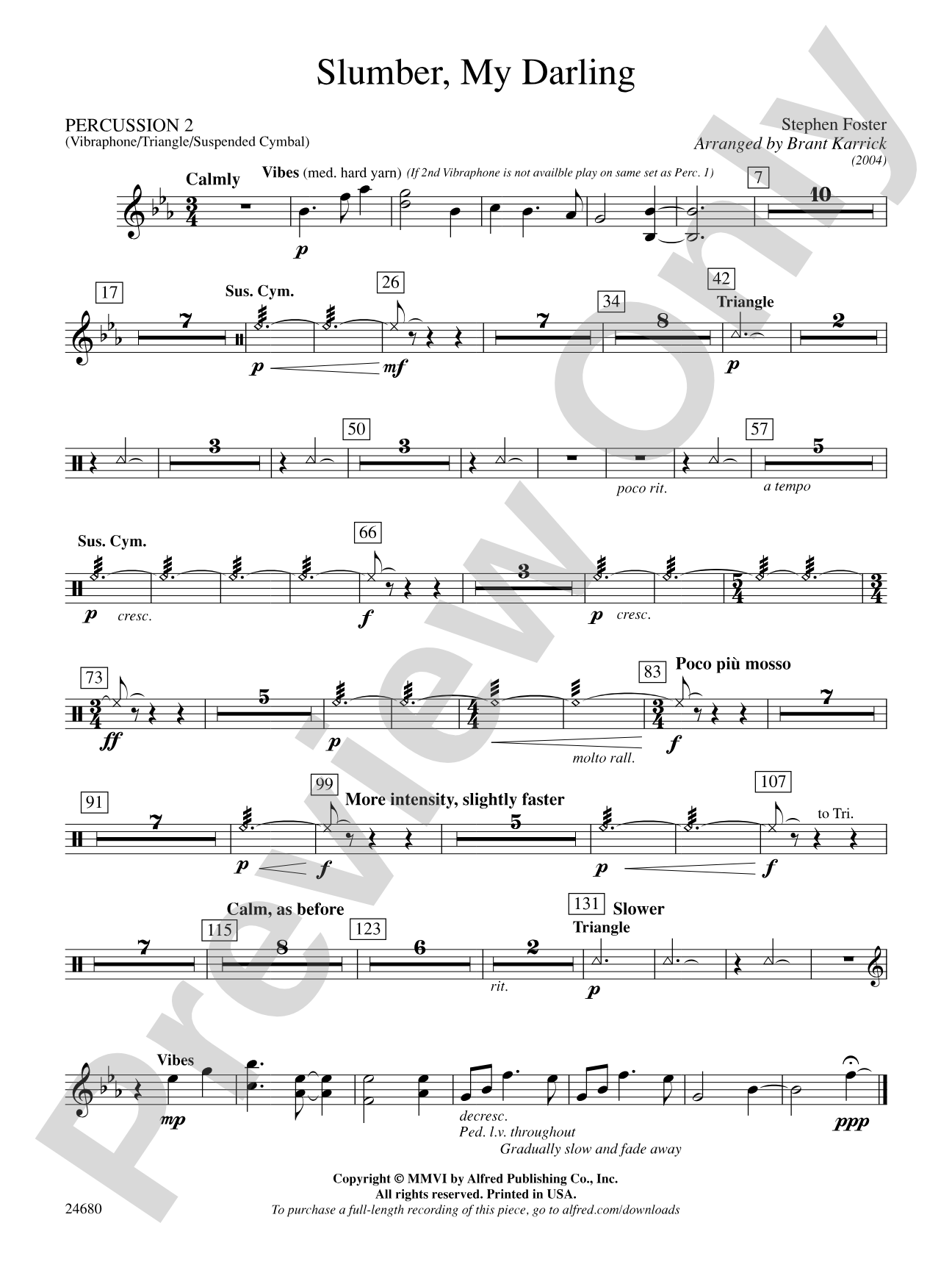 Slumber, My Darling: 2nd Percussion