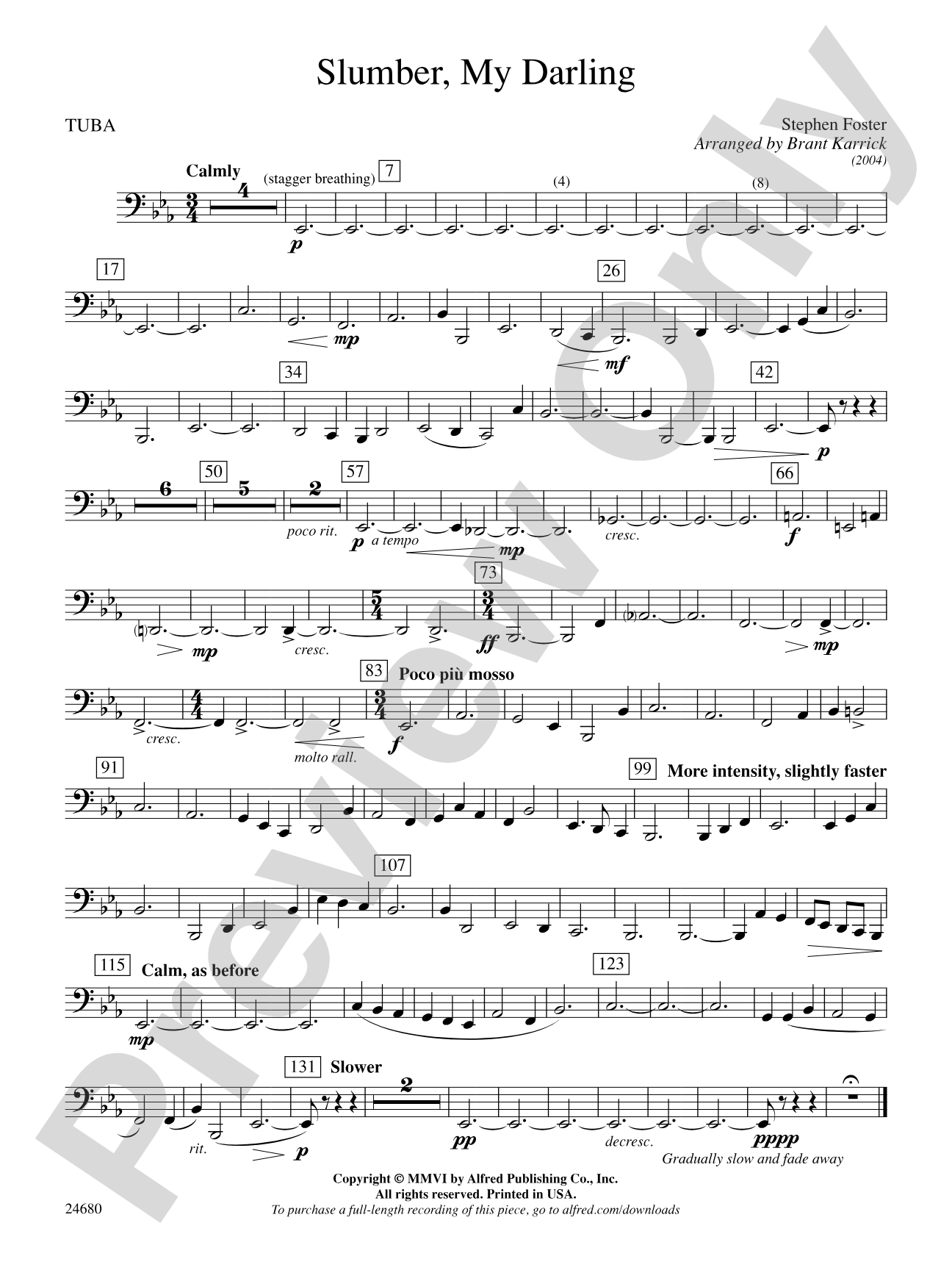 Slumber, My Darling: Tuba