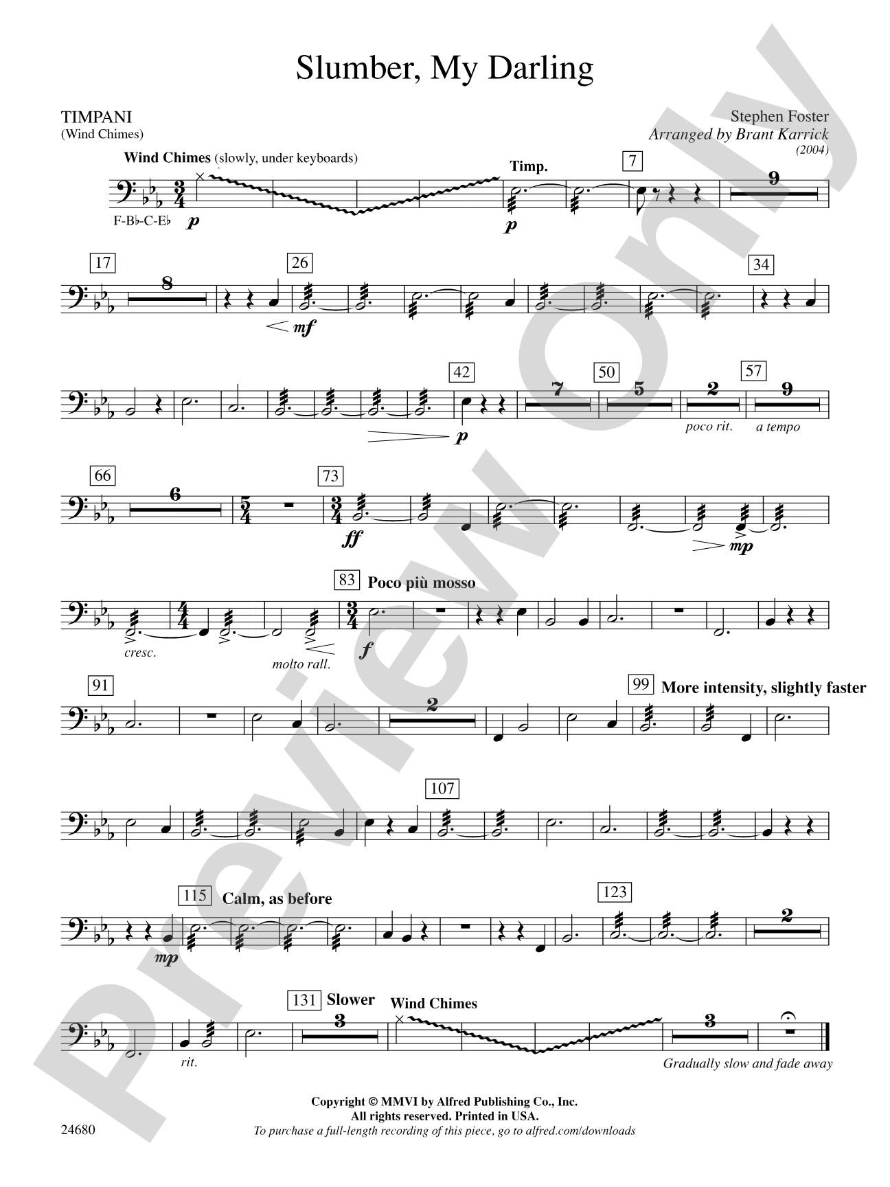 Slumber, My Darling: Timpani