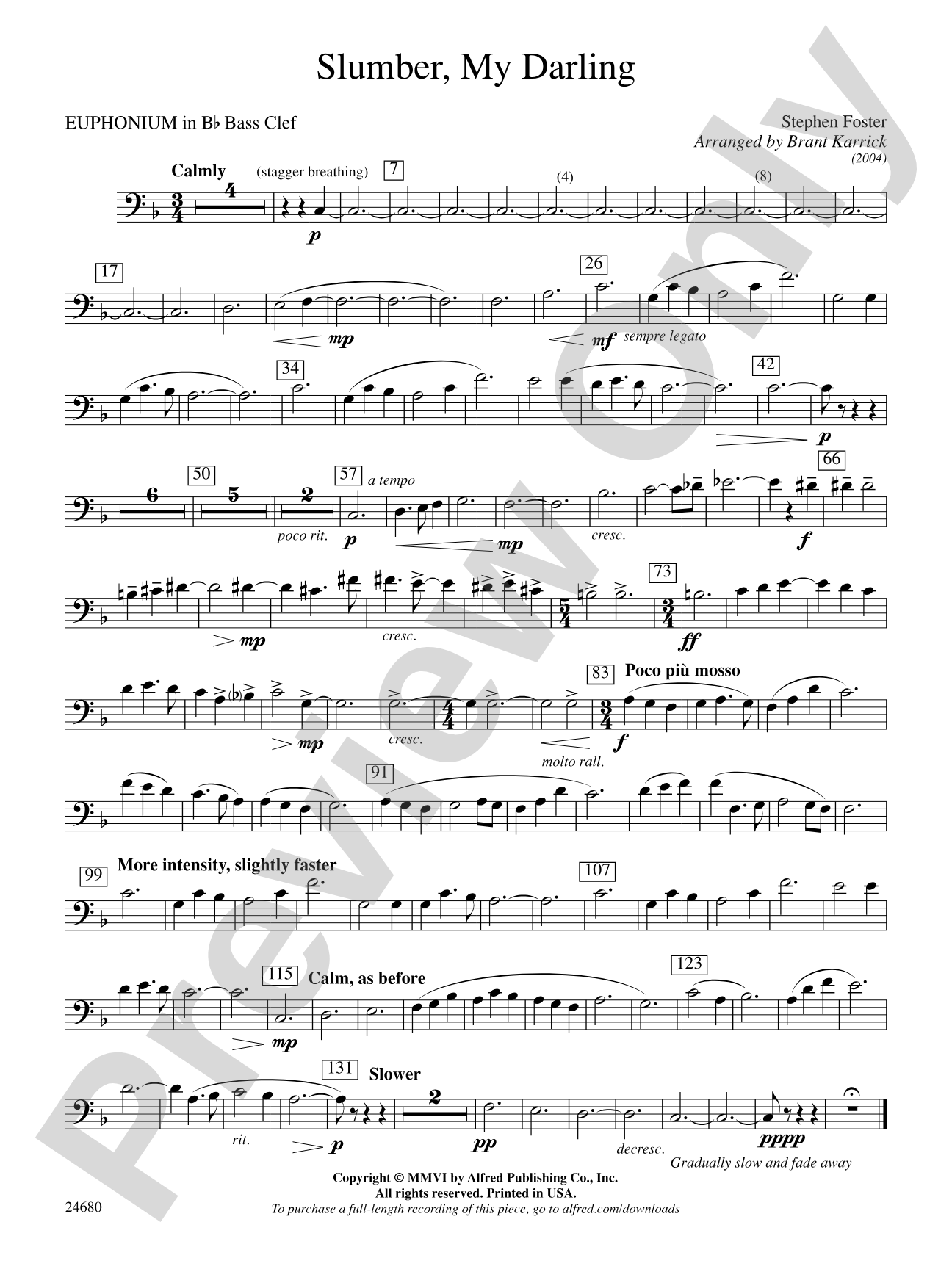 Slumber, My Darling: (wp) B-flat Baritone B.C.