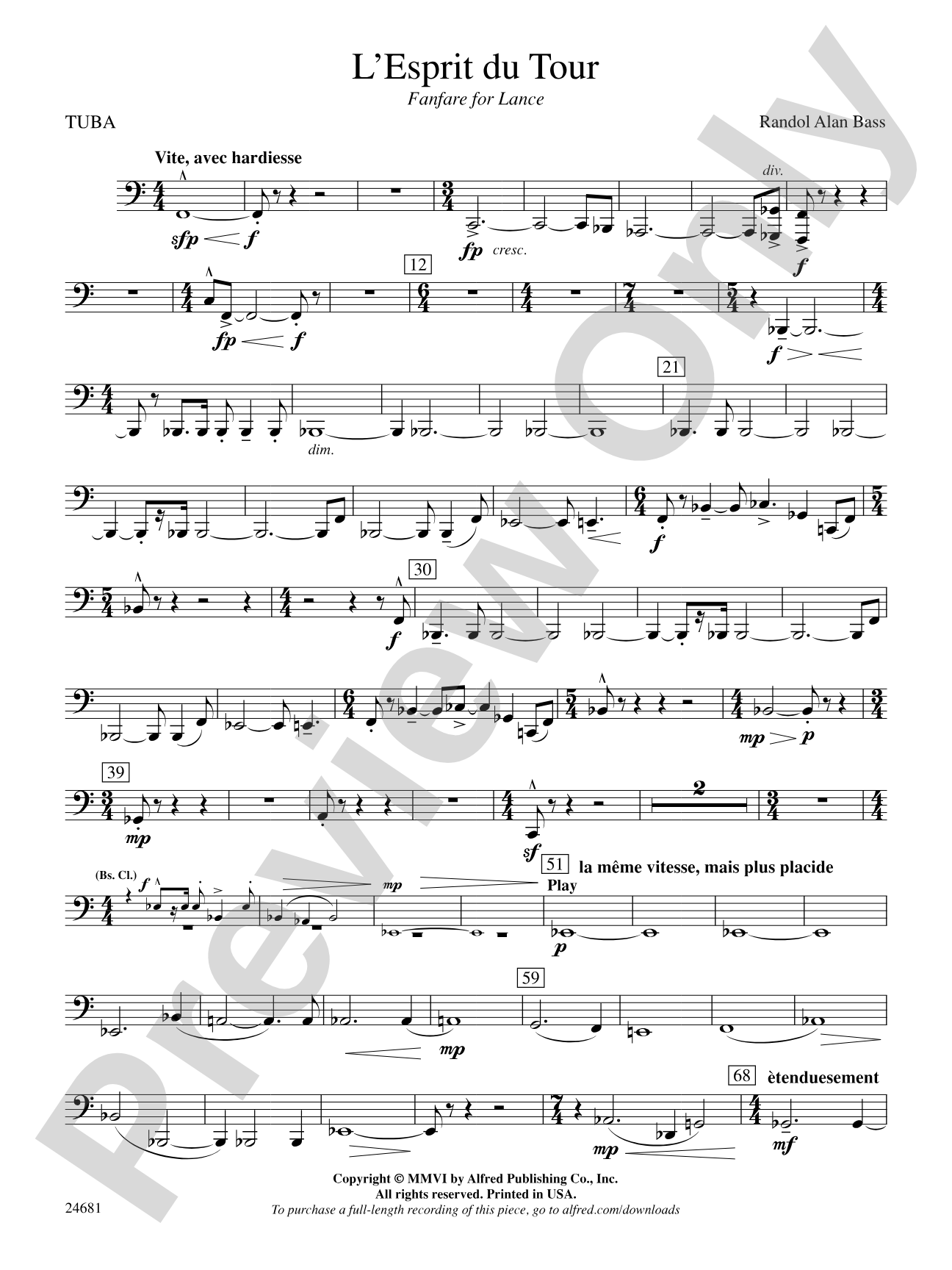 L'Esprit du Tour: A Fanfare for Lance: Tuba