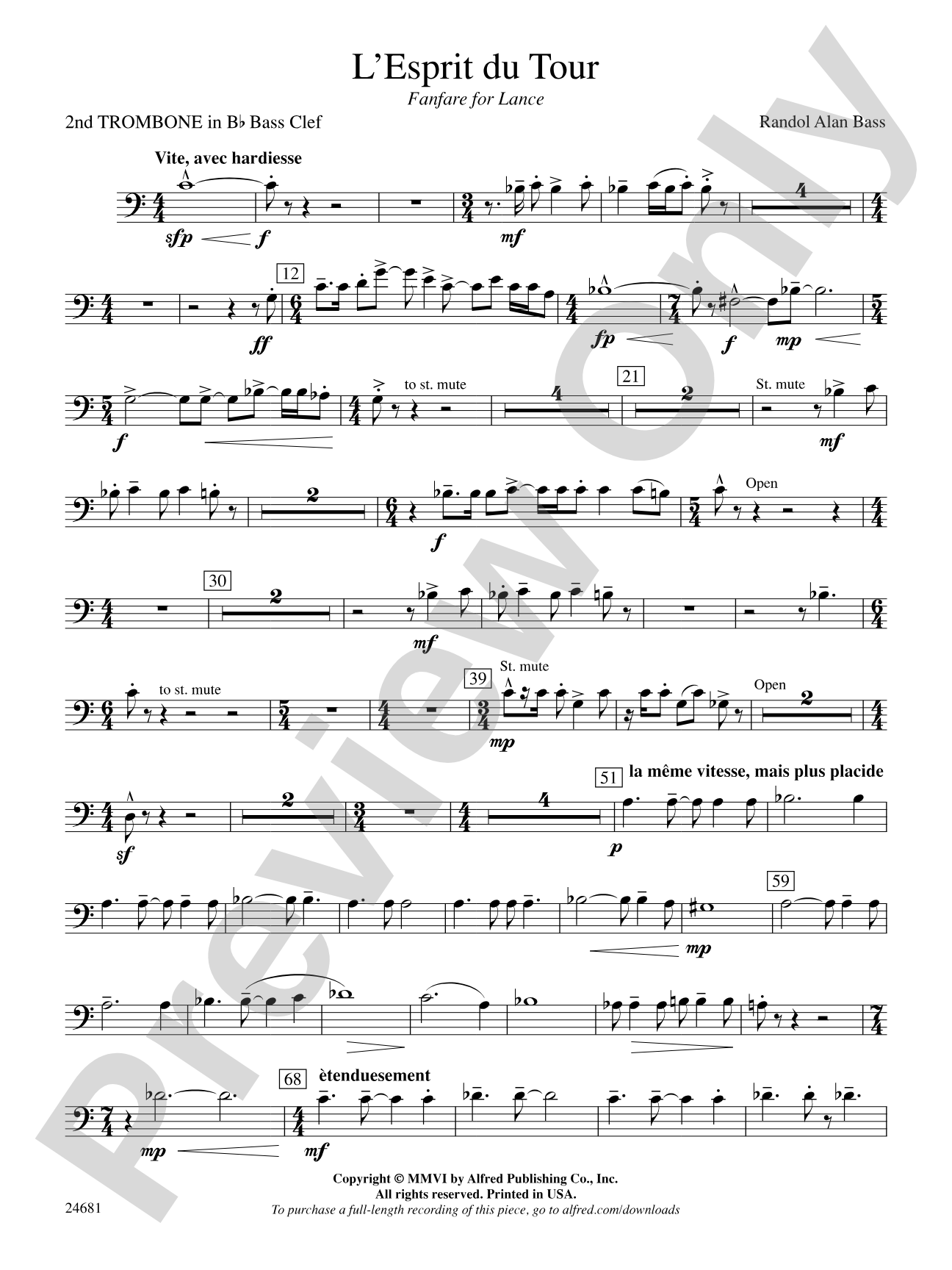 L'Esprit du Tour: (wp) 2nd B-flat Trombone B.C.
