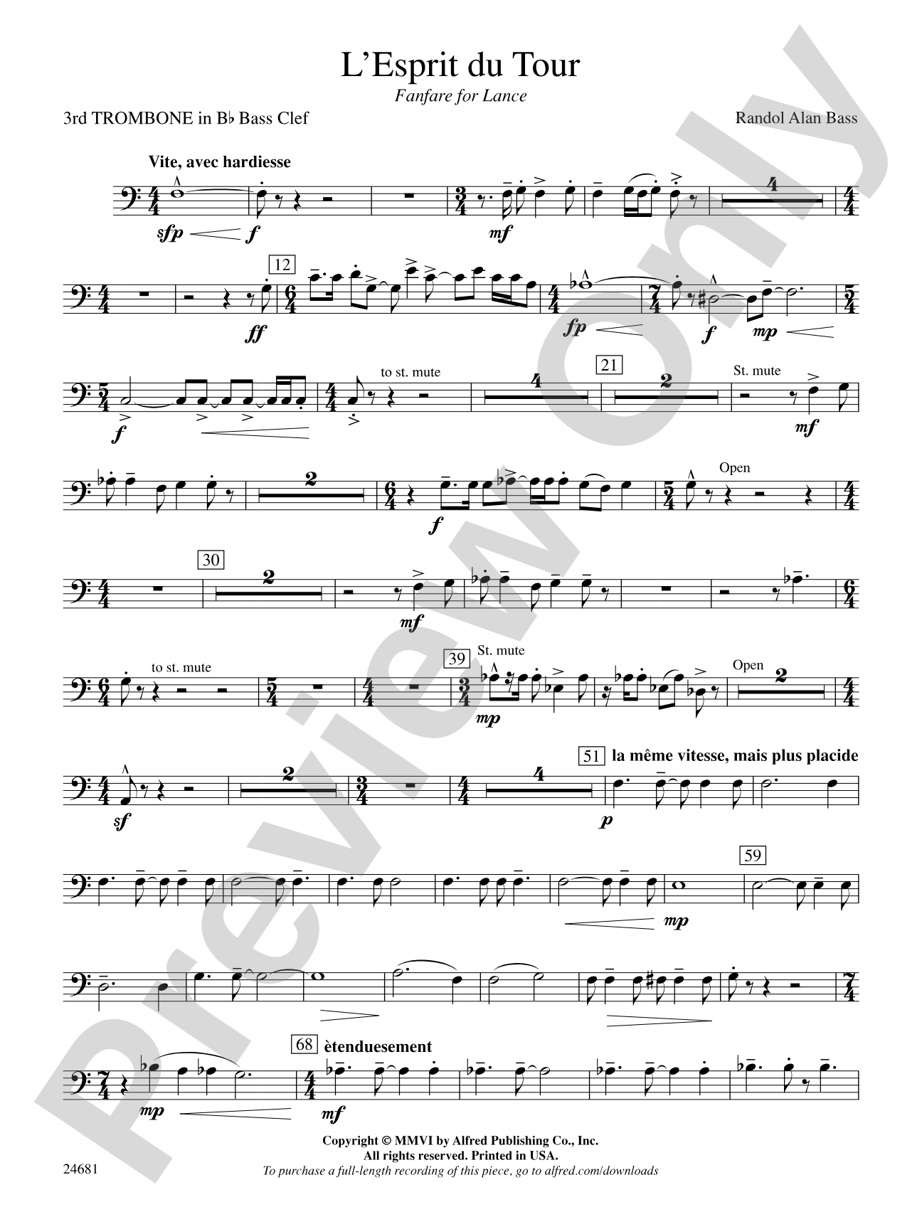 L'Esprit du Tour: (wp) 3rd B-flat Trombone B.C.