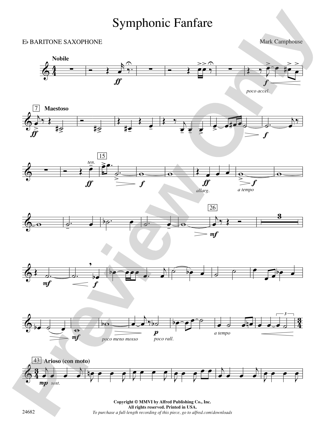 Symphonic Fanfare: E-flat Baritone Saxophone
