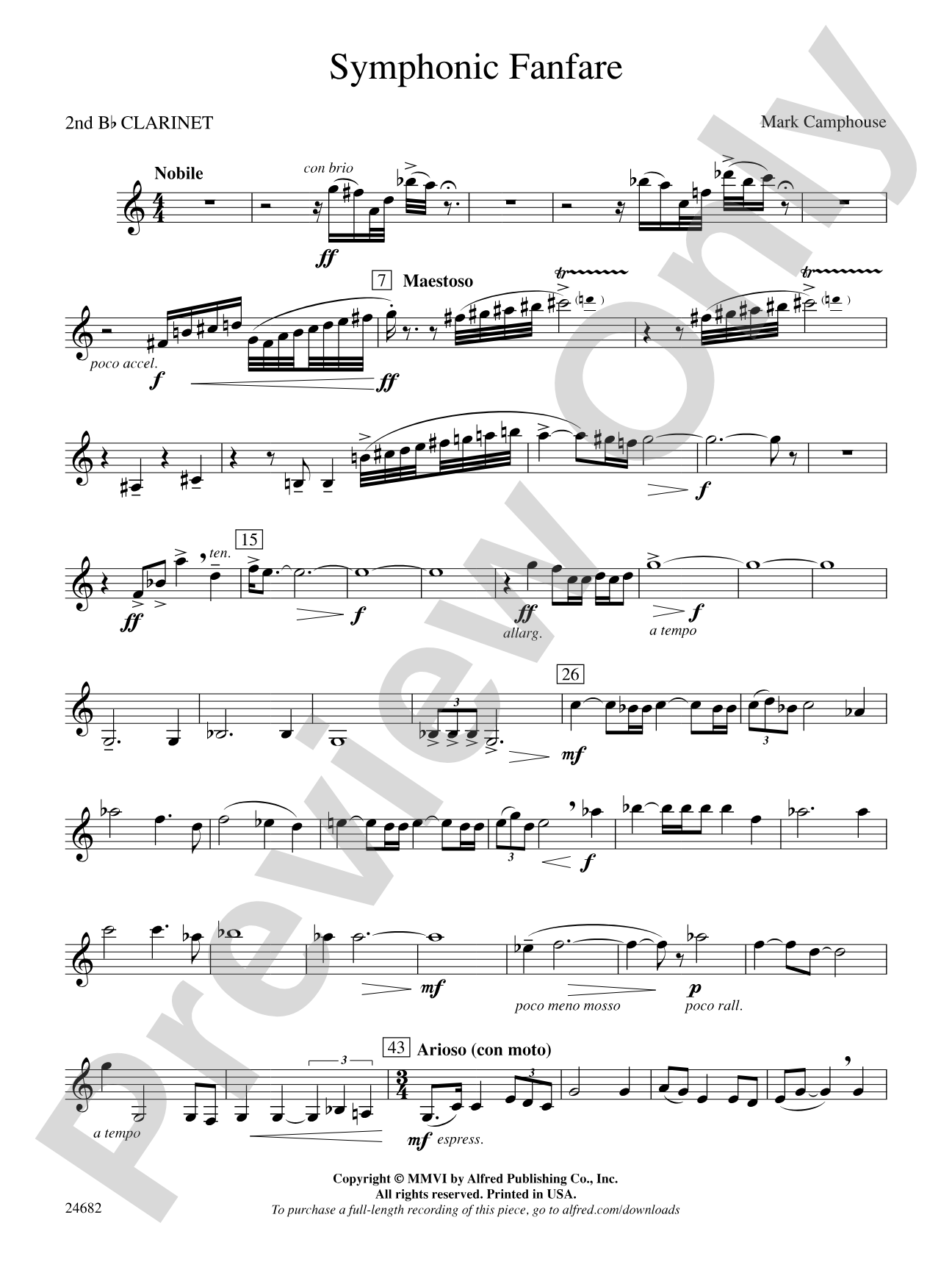 Symphonic Fanfare: 2nd B-flat Clarinet