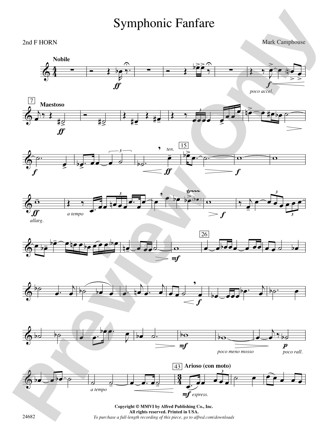 Symphonic Fanfare: 2nd F Horn