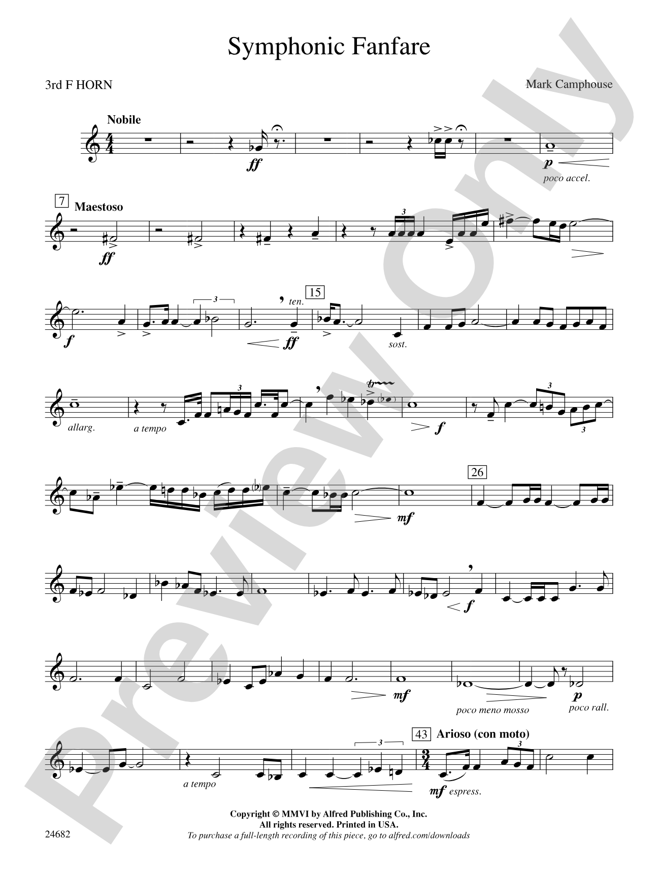 Symphonic Fanfare: 3rd F Horn