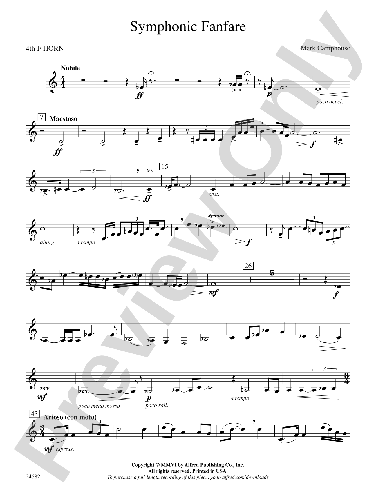 Symphonic Fanfare: 4th F Horn