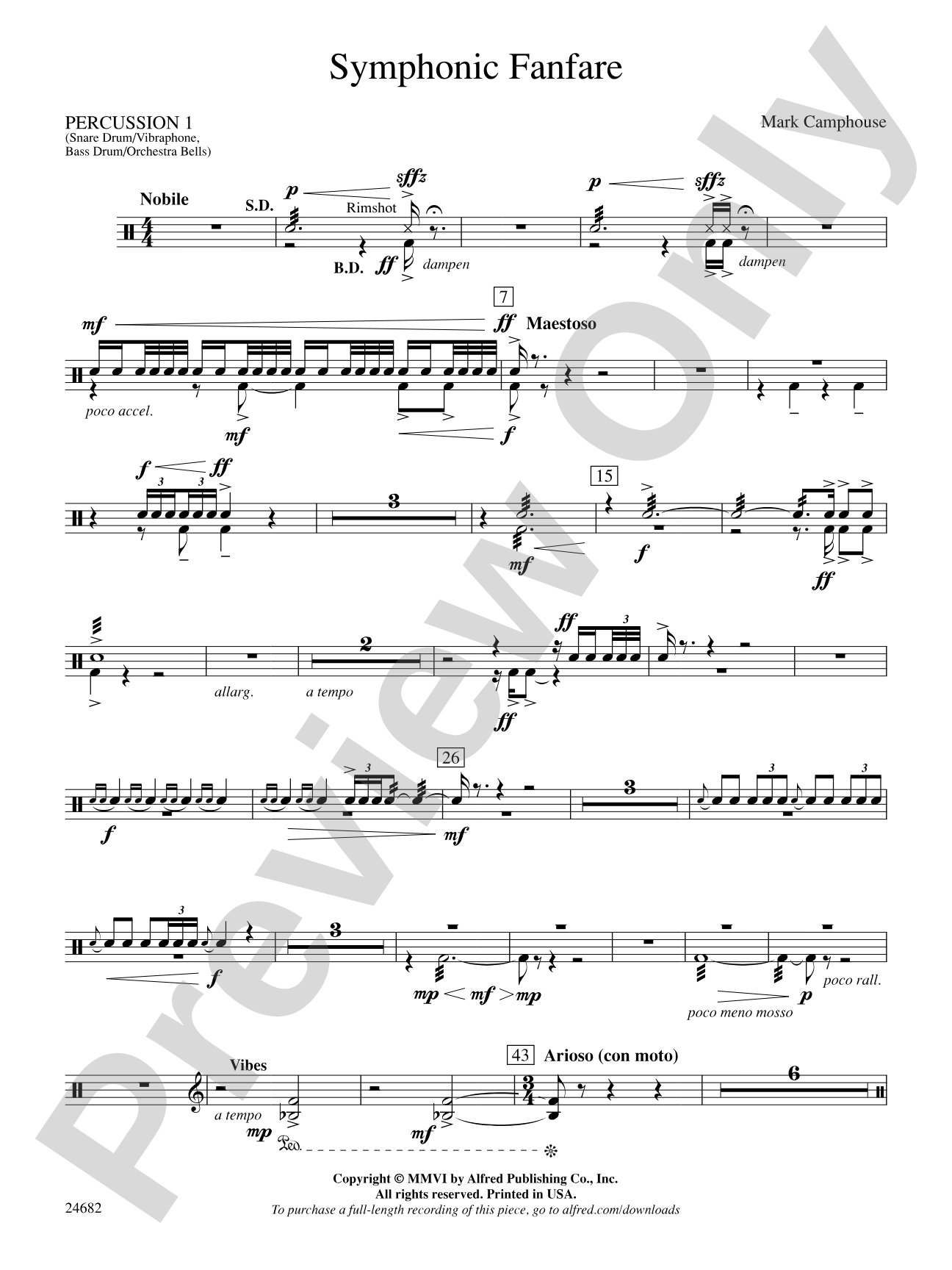 Symphonic Fanfare: 1st Percussion