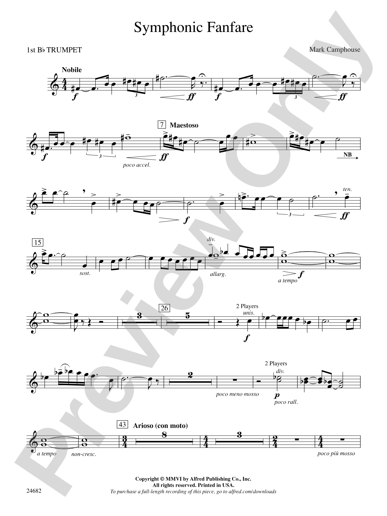 Symphonic Fanfare: 1st B-flat Trumpet
