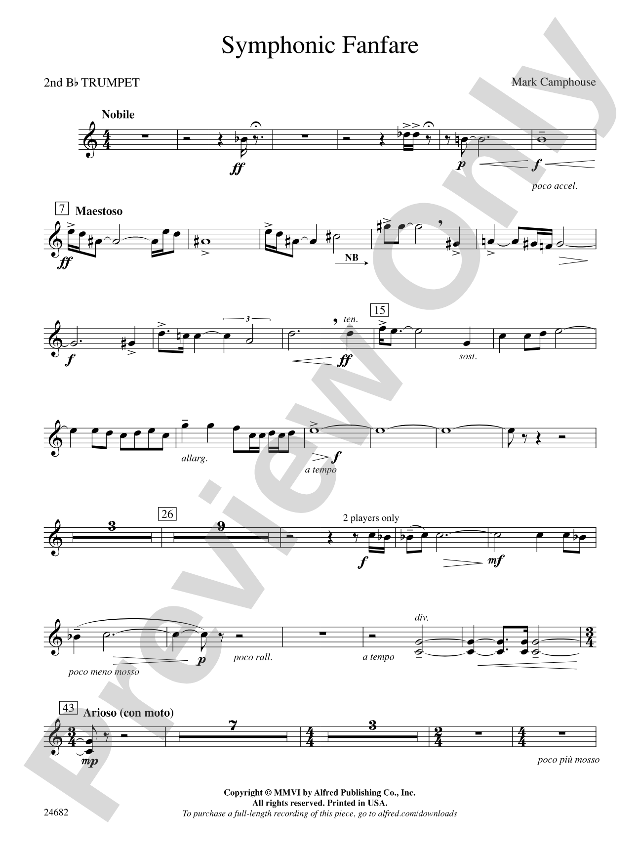 Symphonic Fanfare: 2nd B-flat Trumpet