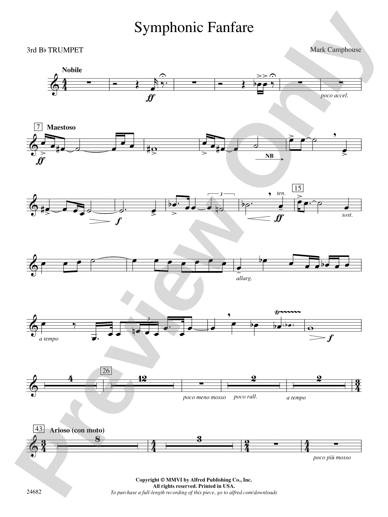 Symphonic Fanfare: 3rd B-flat Trumpet