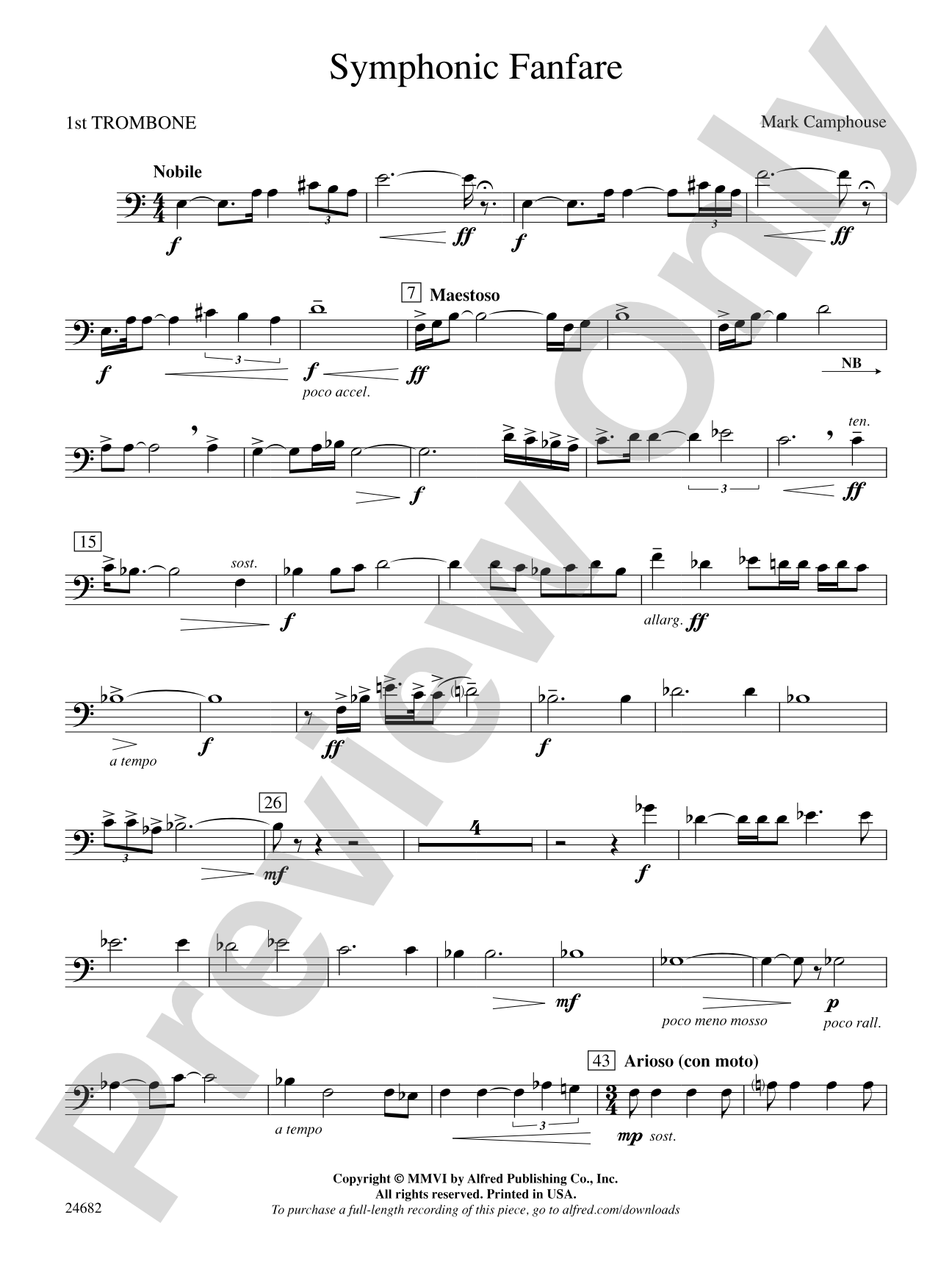 Symphonic Fanfare: 1st Trombone