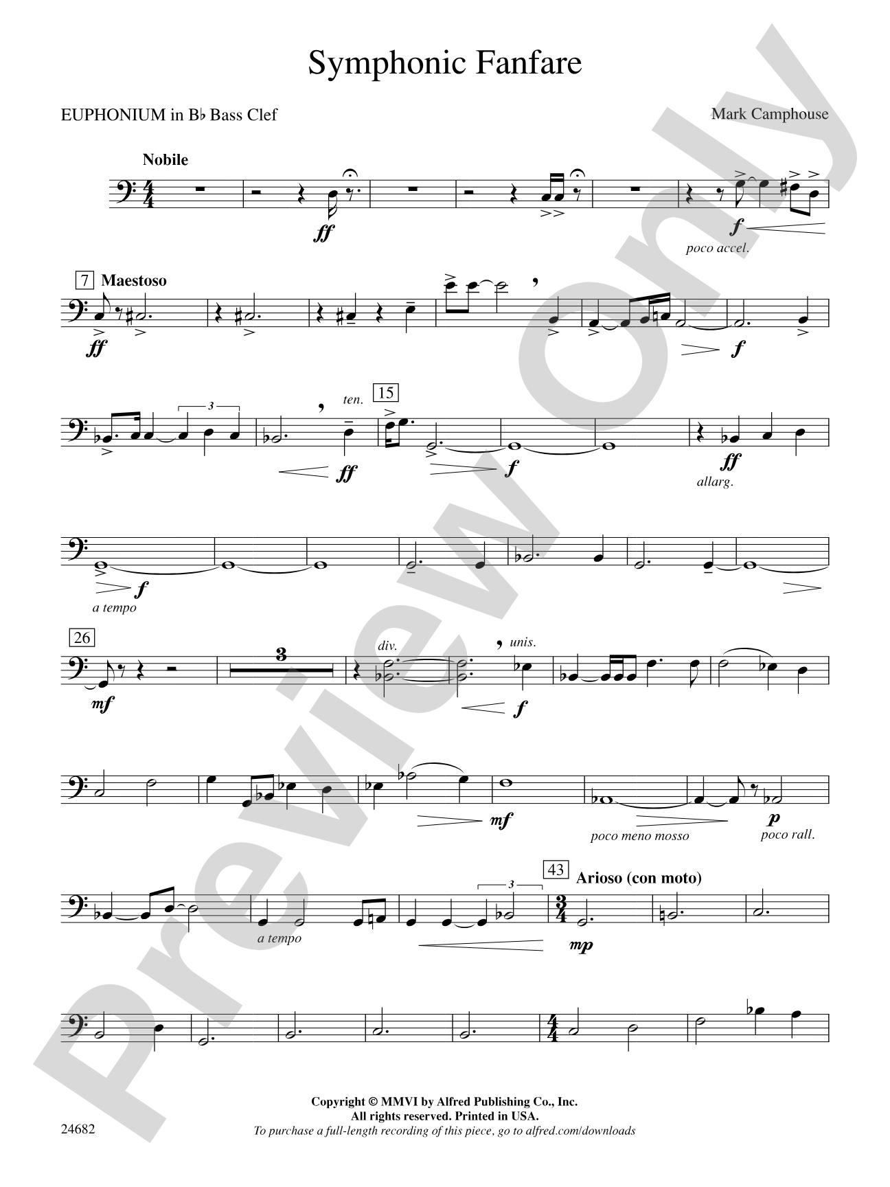 Symphonic Fanfare: (wp) B-flat Baritone B.C.