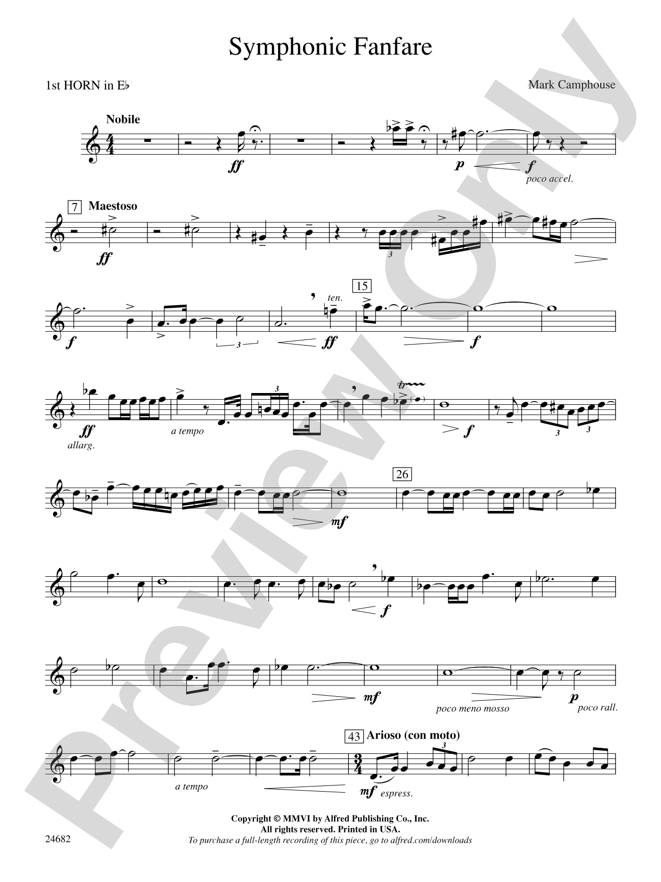 Symphonic Fanfare: (wp) 1st Horn in E-flat