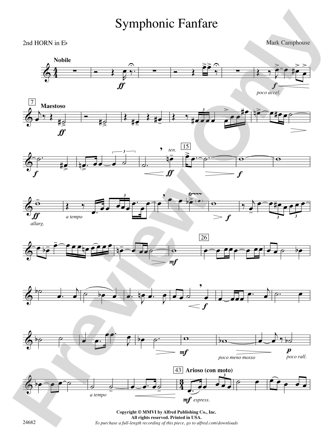 Symphonic Fanfare: (wp) 2nd Horn in E-flat