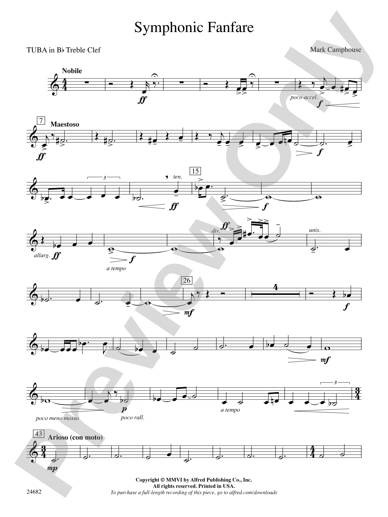 Symphonic Fanfare: (wp) B-flat Tuba T.C.