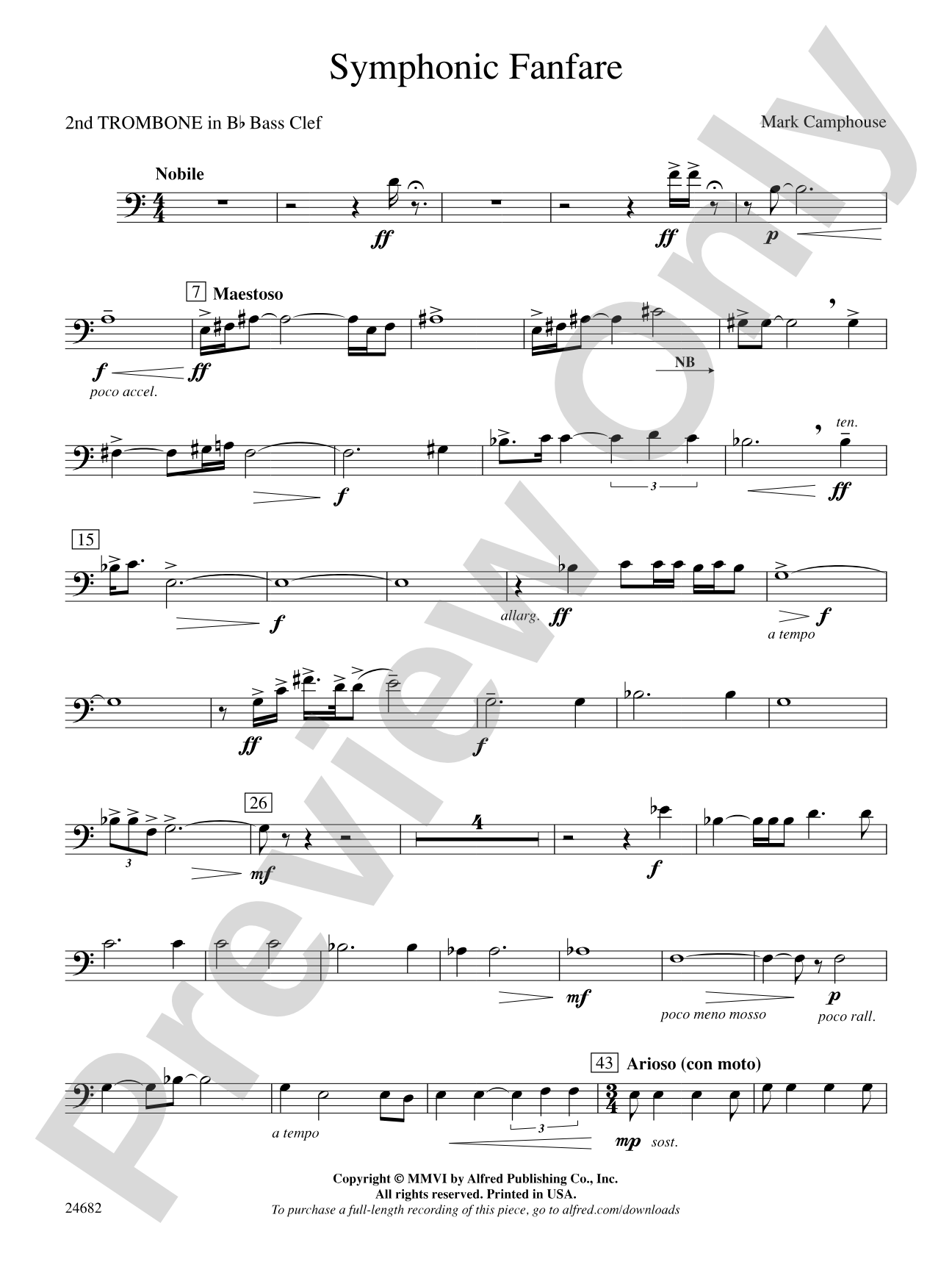 Symphonic Fanfare: (wp) 2nd B-flat Trombone B.C.