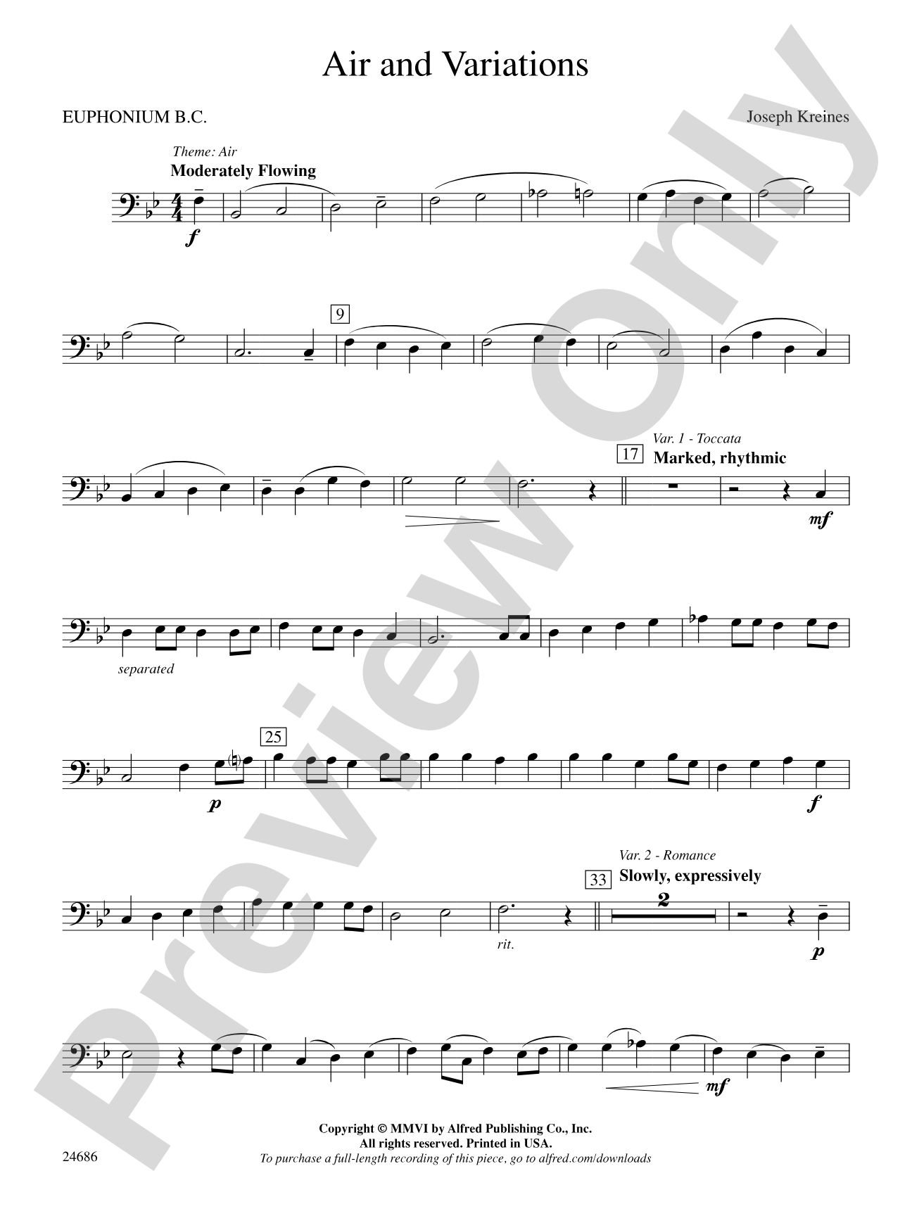 Air and Variations: Baritone B.C.