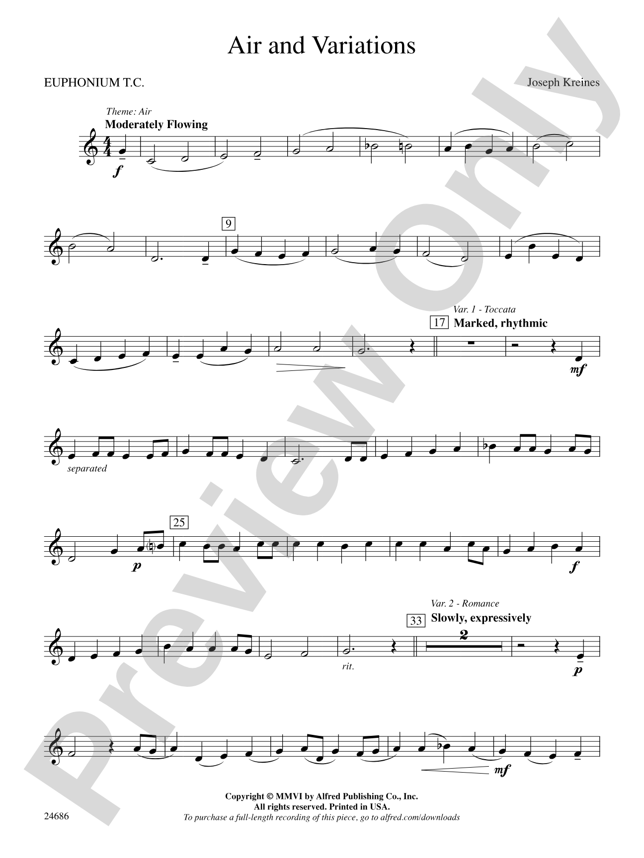 Air and Variations: Baritone T.C.