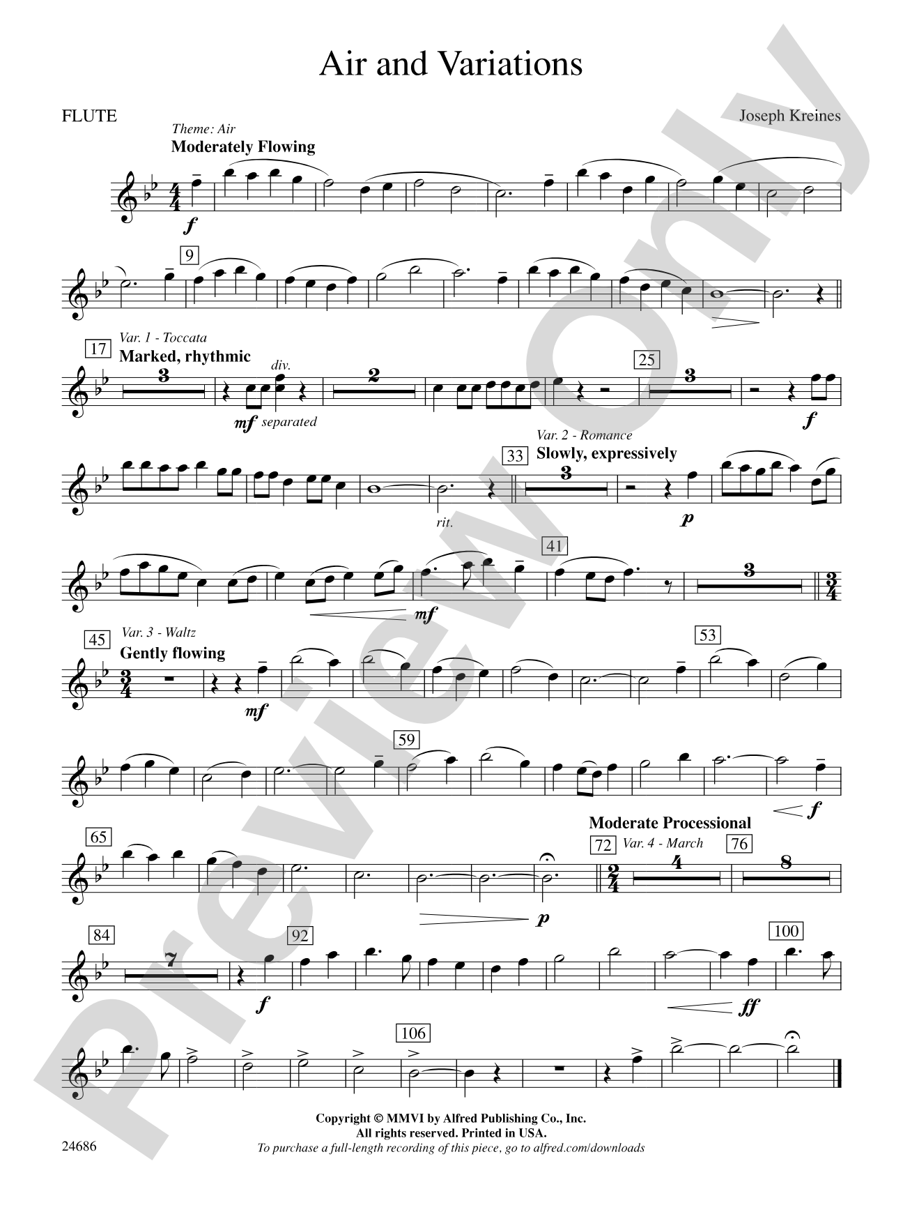 Air and Variations: Flute