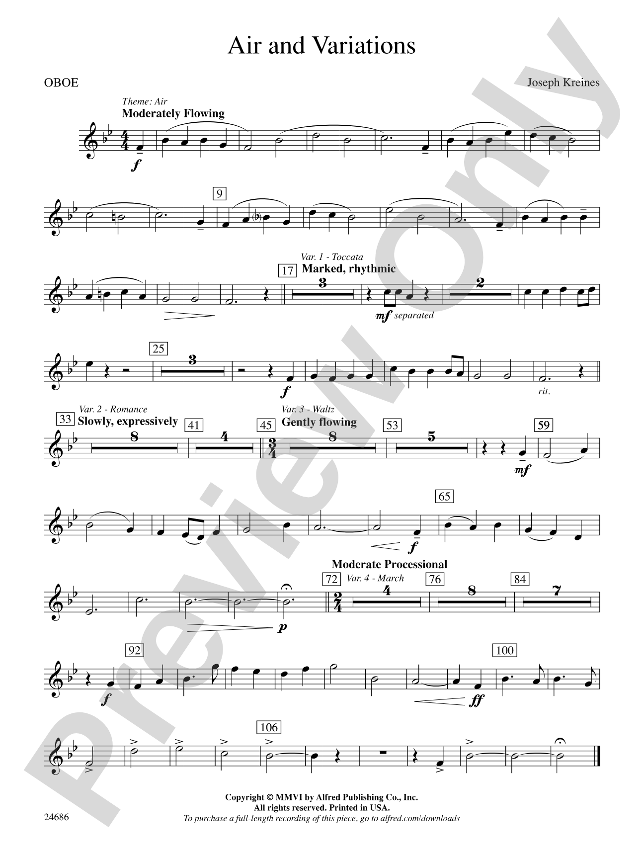 Air and Variations: Oboe