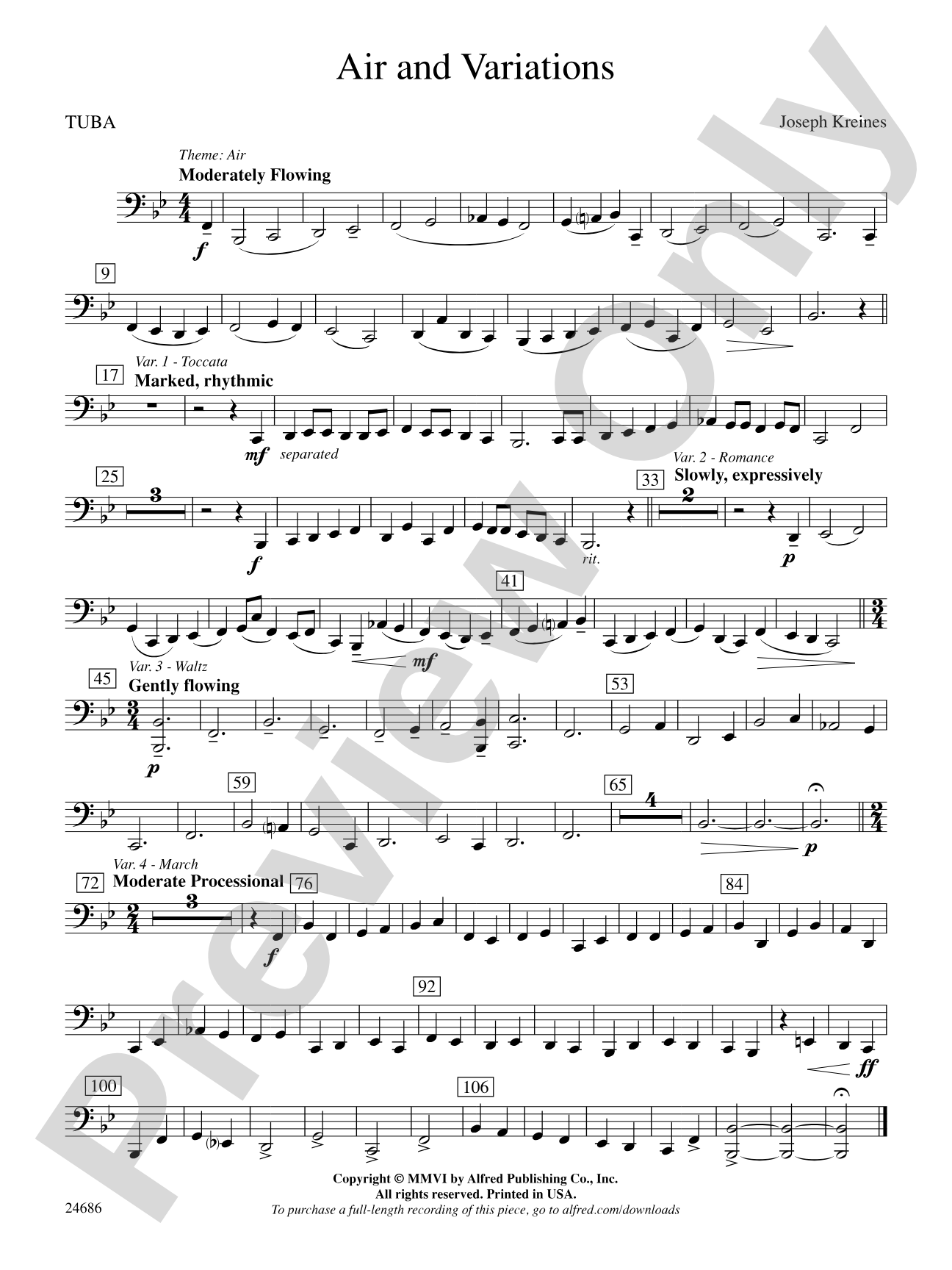 Air and Variations: Tuba