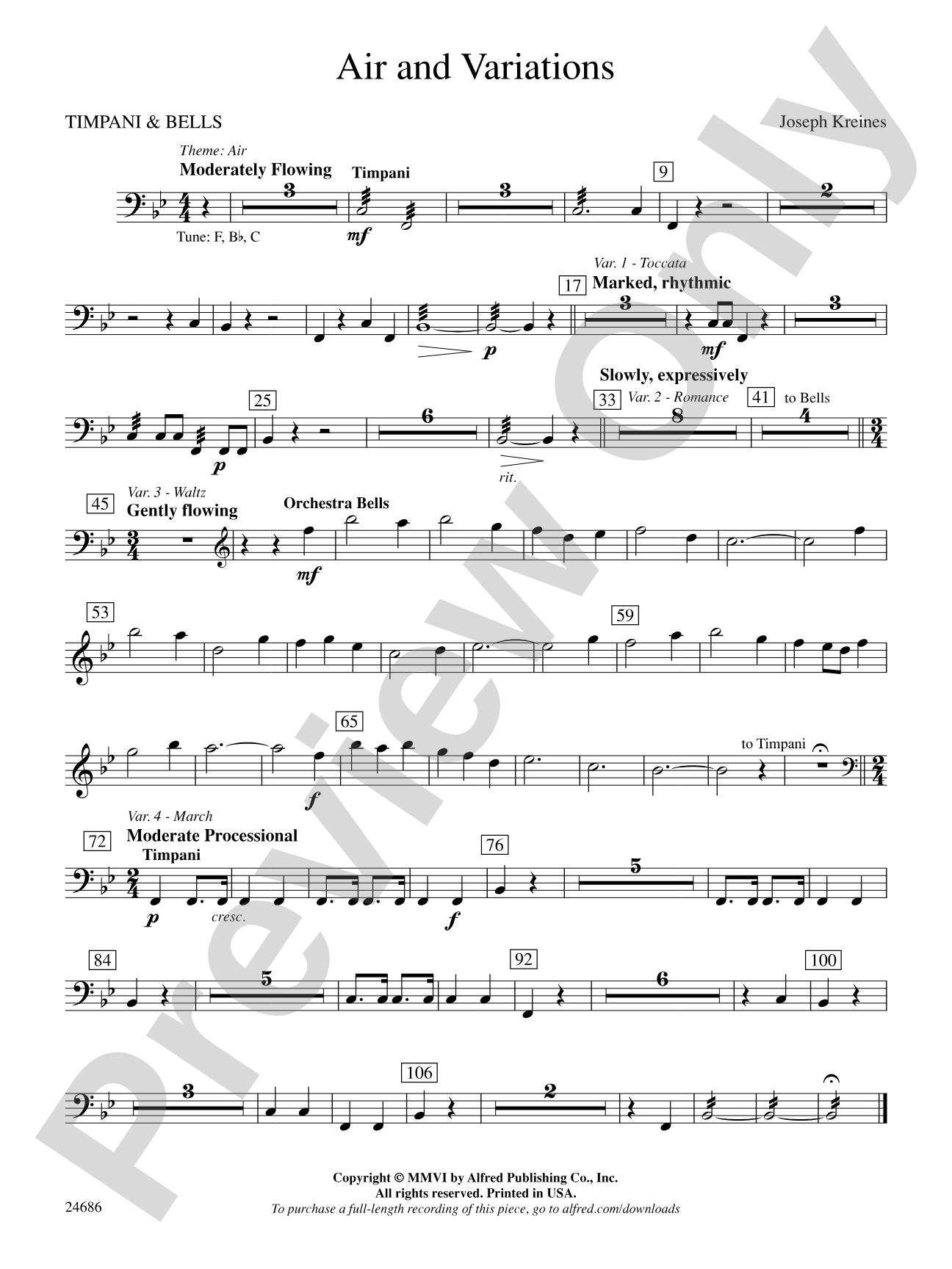 Air and Variations: Timpani