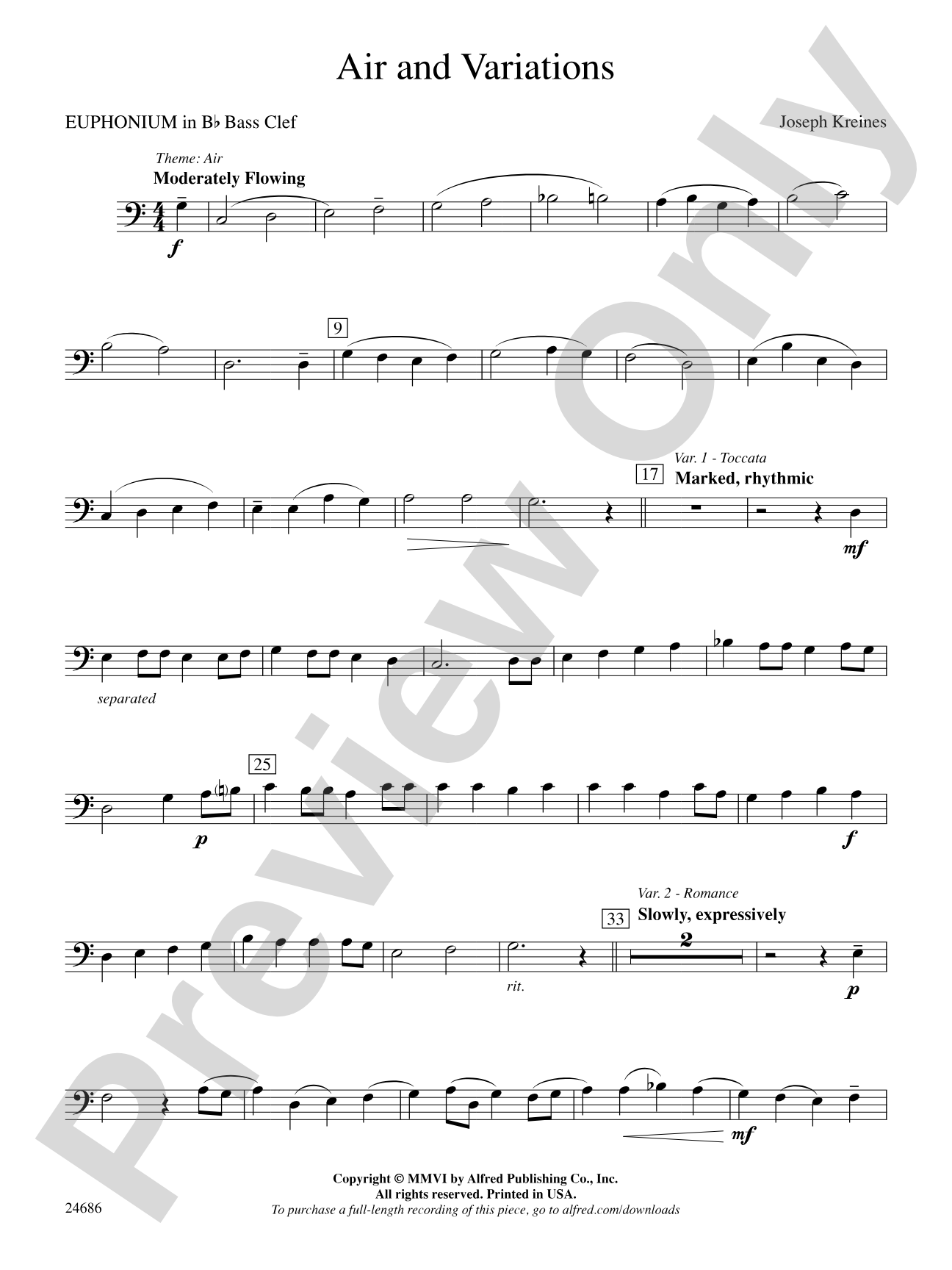 Air and Variations: (wp) B-flat Baritone B.C.