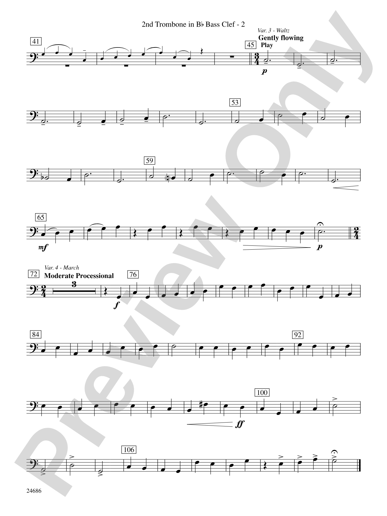 Air and Variations: (wp) 2nd B-flat Trombone B.C.