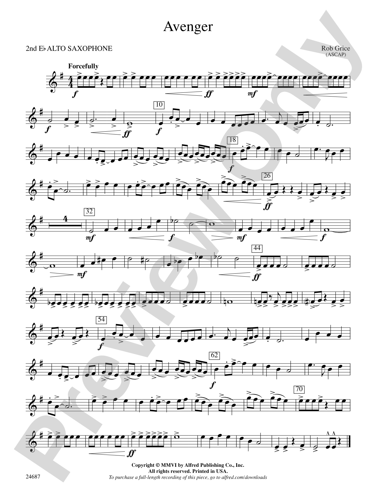 Avenger: 2nd E-flat Alto Saxophone