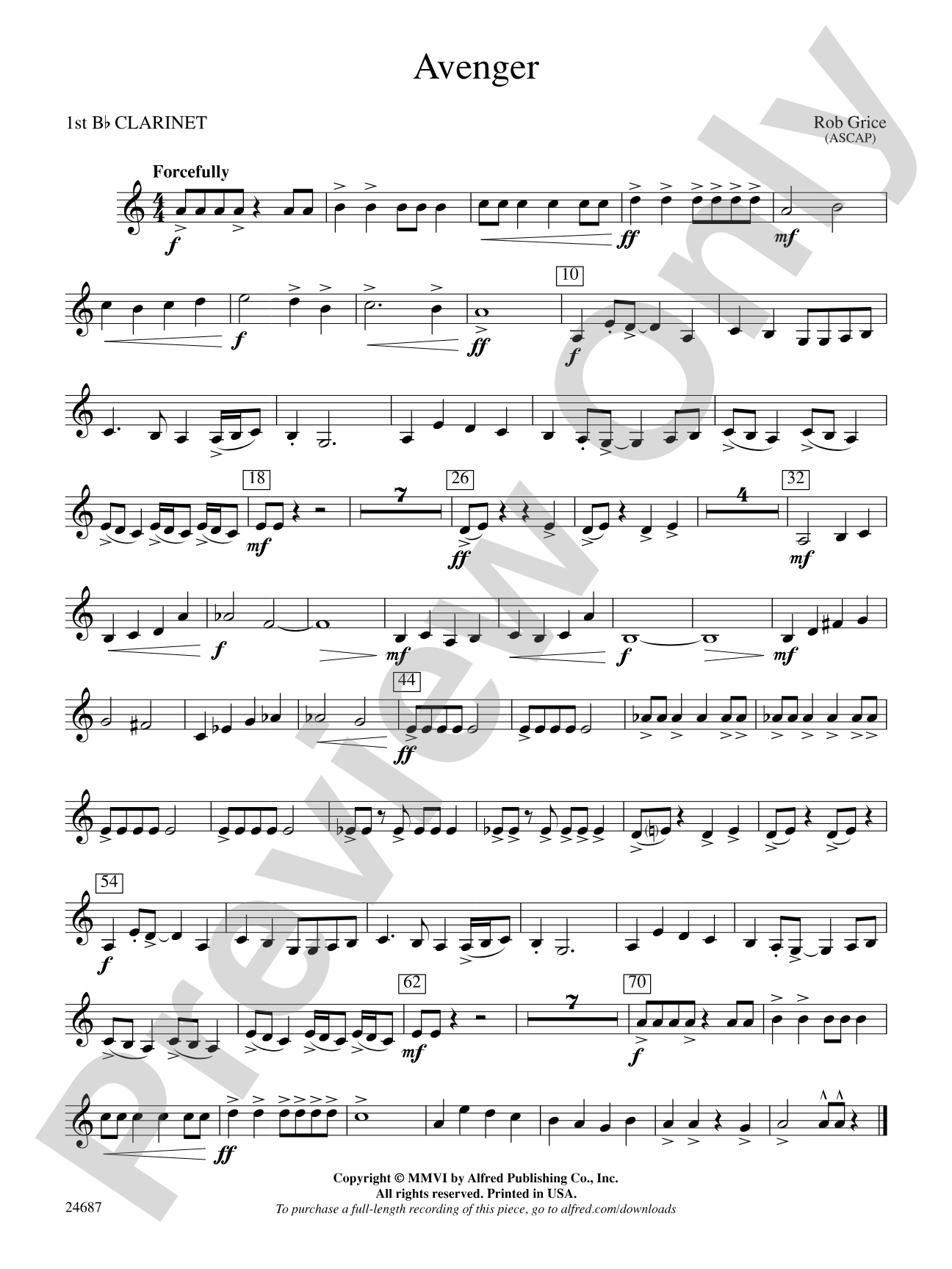 Avenger: 1st B-flat Clarinet