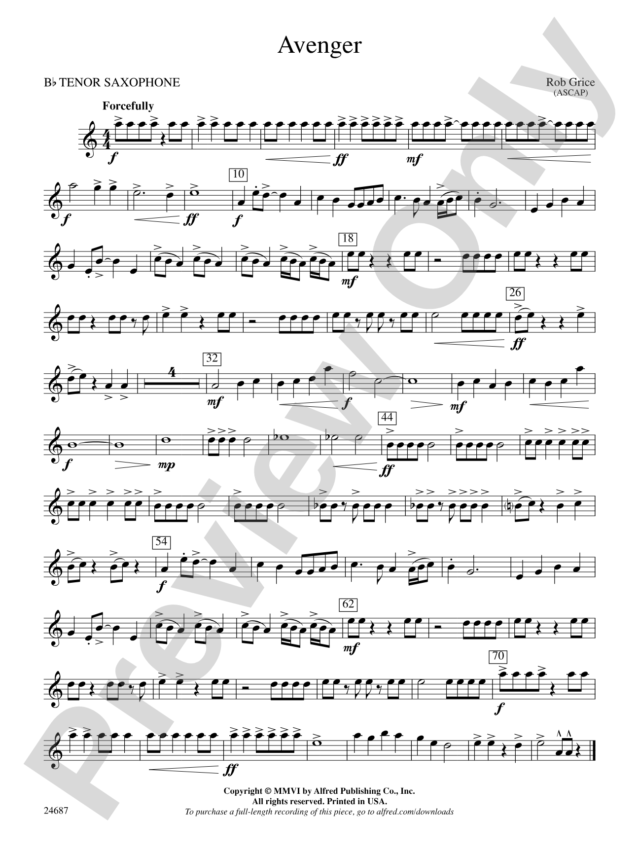 Avenger: B-flat Tenor Saxophone