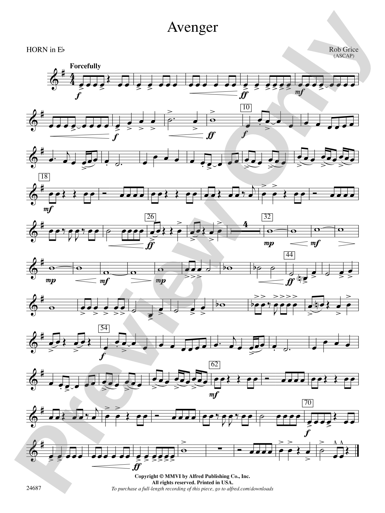 Avenger: (wp) 1st Horn in E-flat