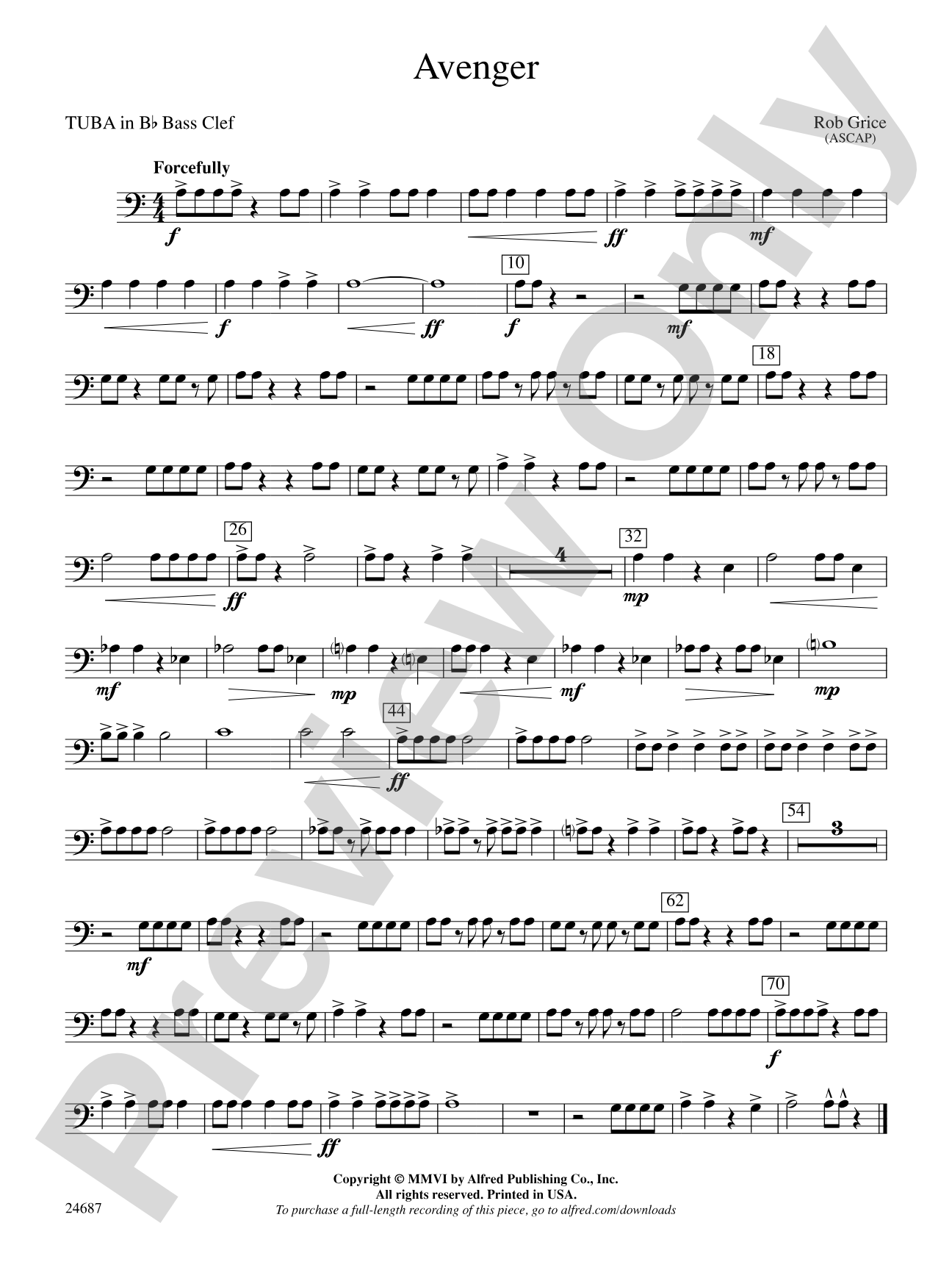 Avenger: (wp) B-flat Tuba B.C.