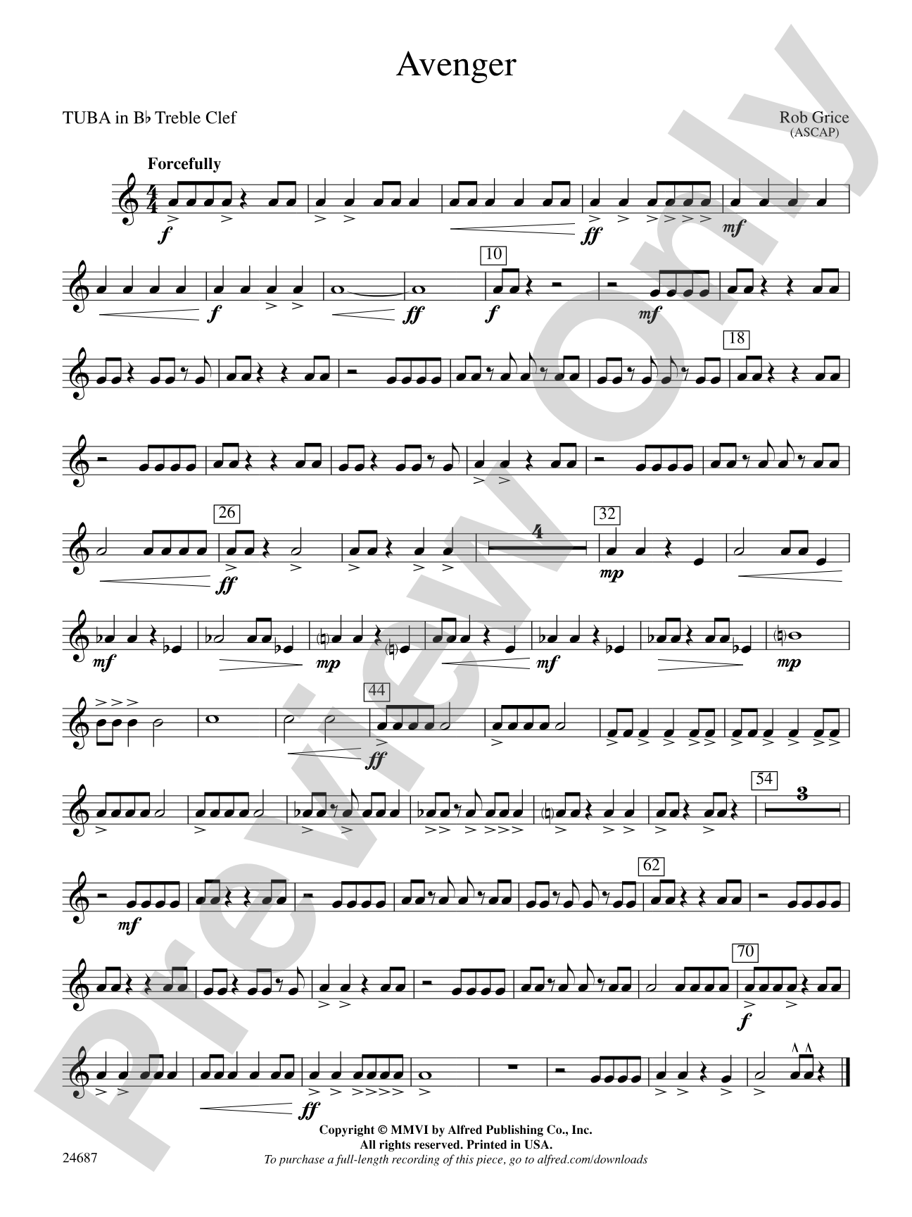 Avenger: (wp) B-flat Tuba T.C.