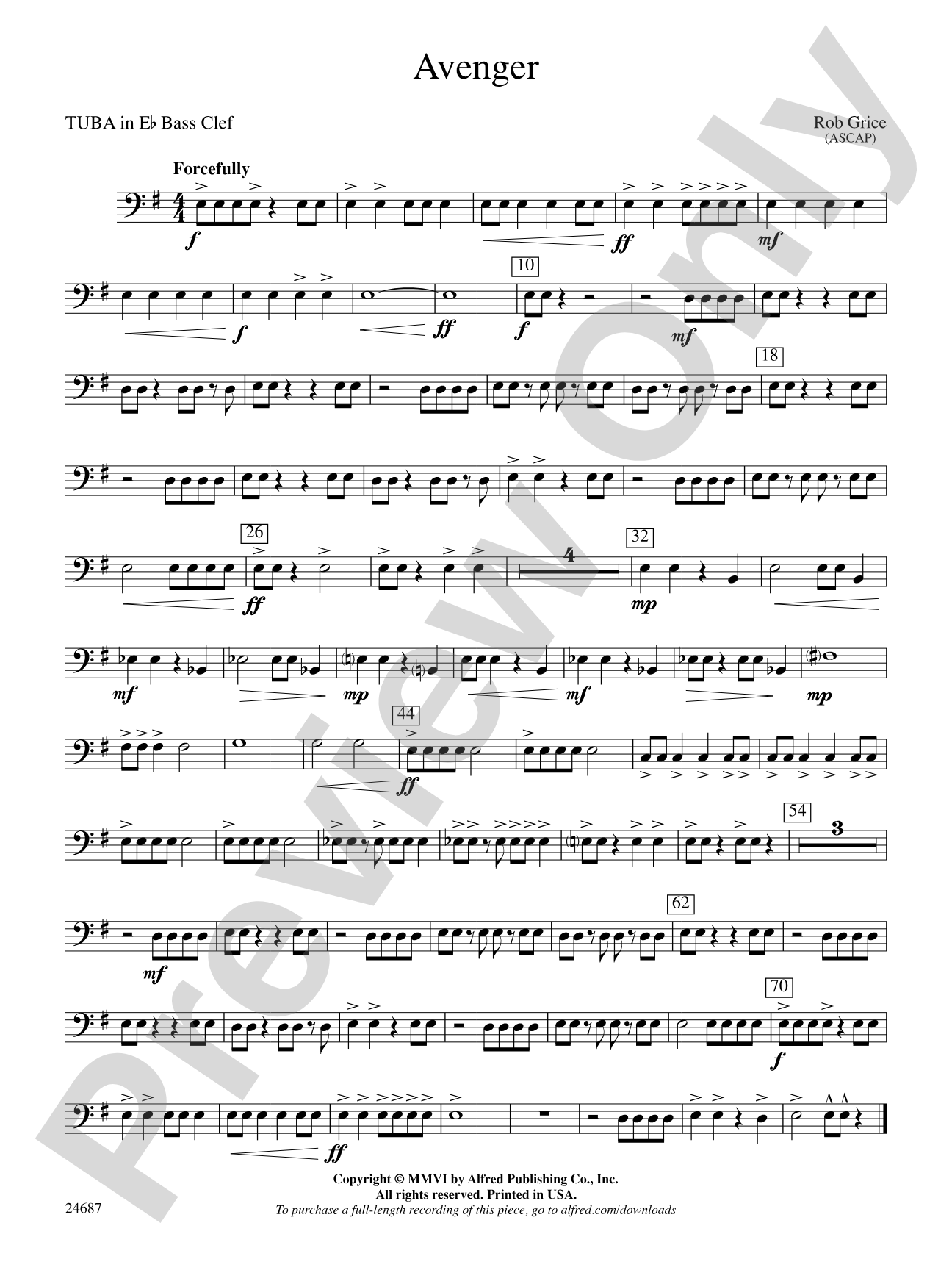 Avenger: (wp) E-flat Tuba B.C.
