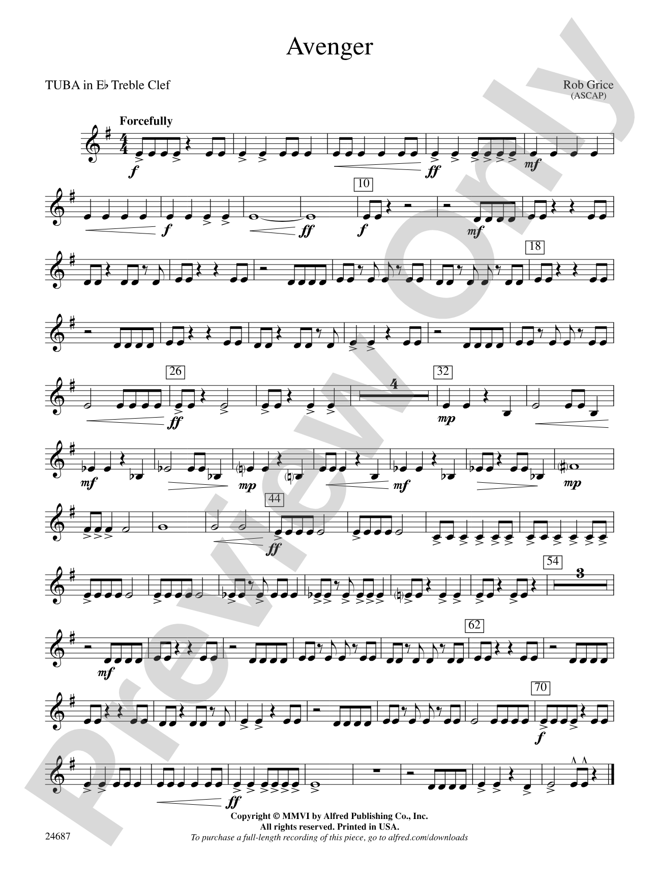 Avenger: (wp) E-flat Tuba T.C.
