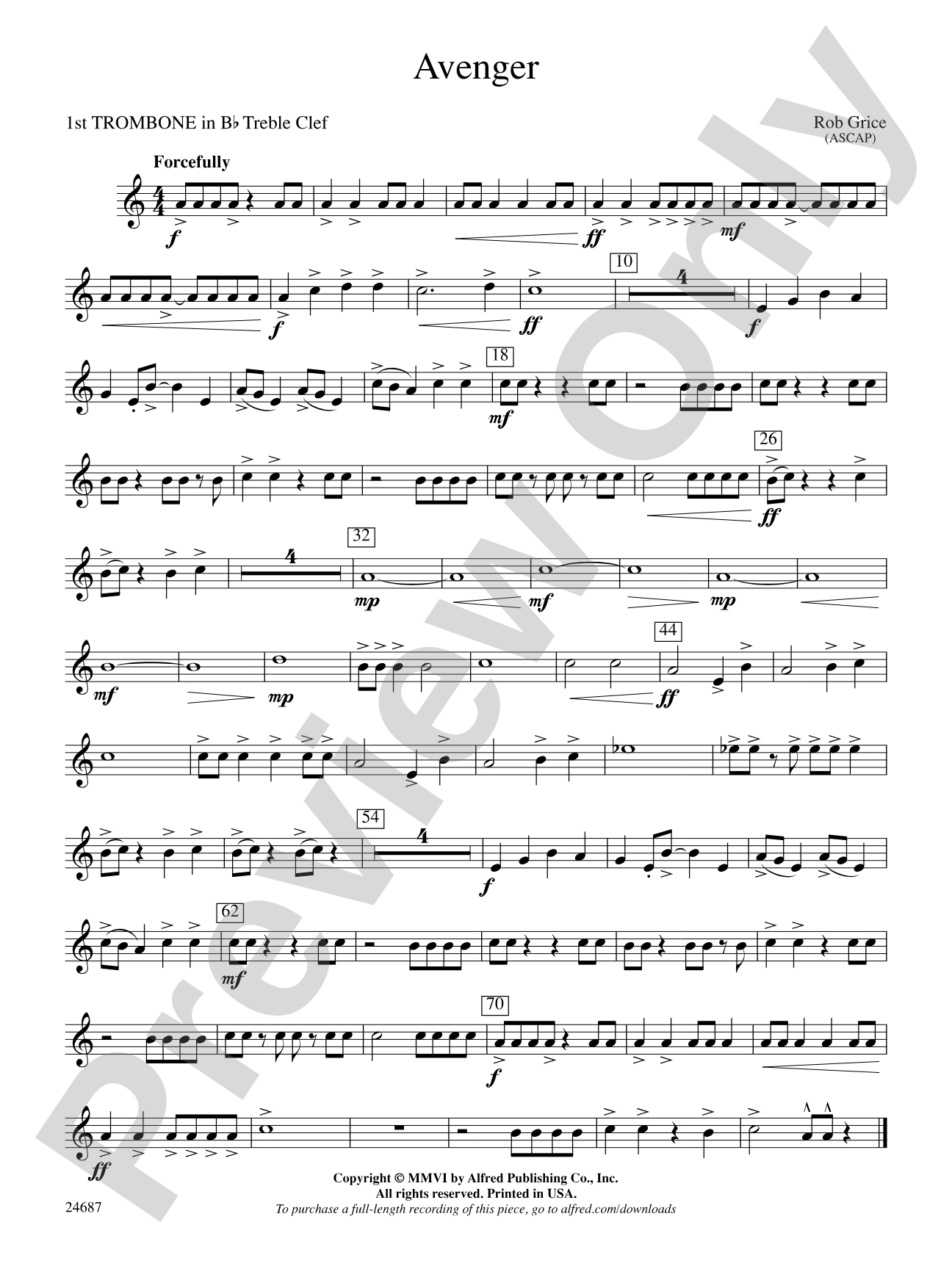 Avenger: (wp) 1st B-flat Trombone T.C.