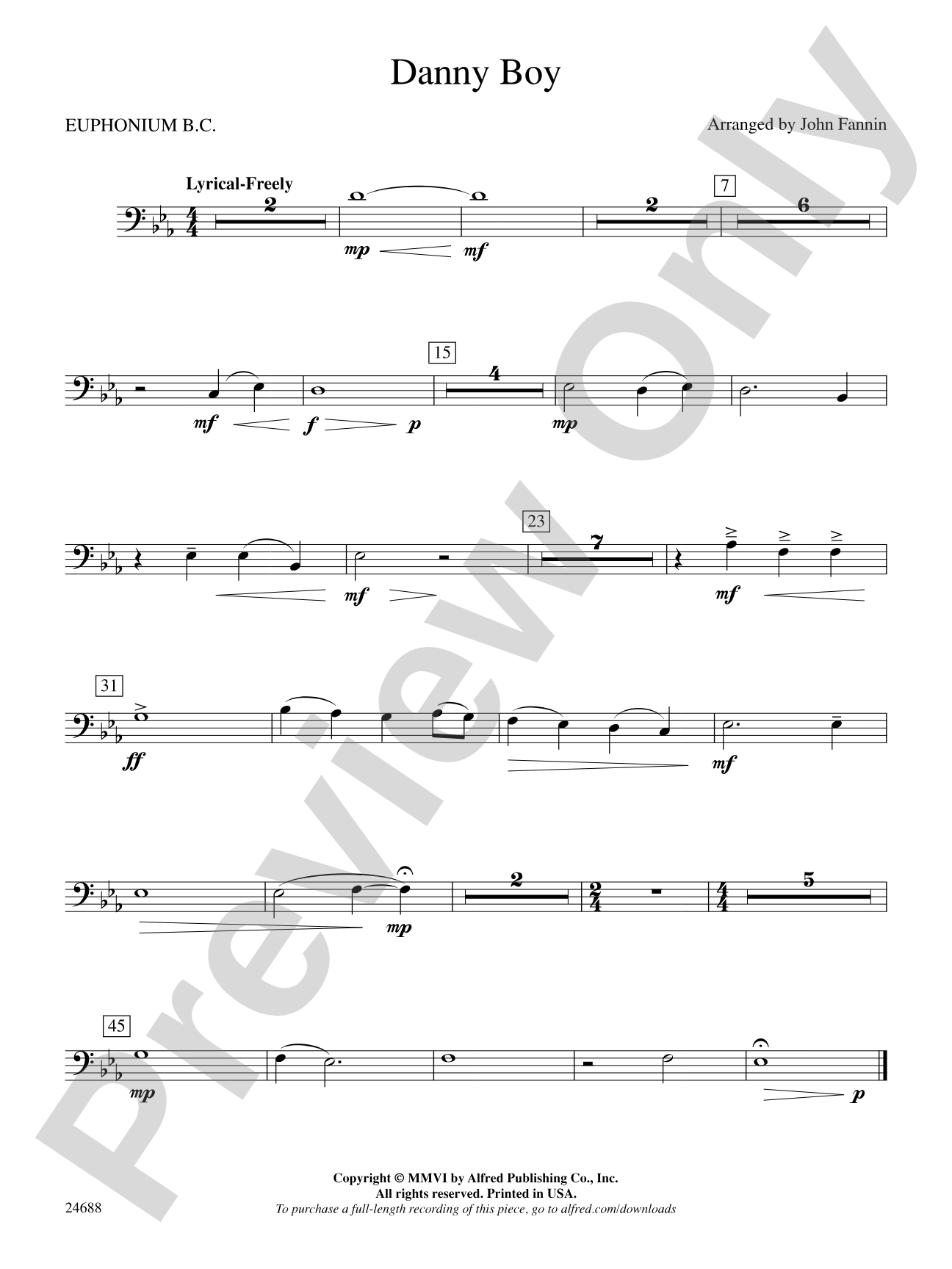 Danny Boy: Baritone B.C.