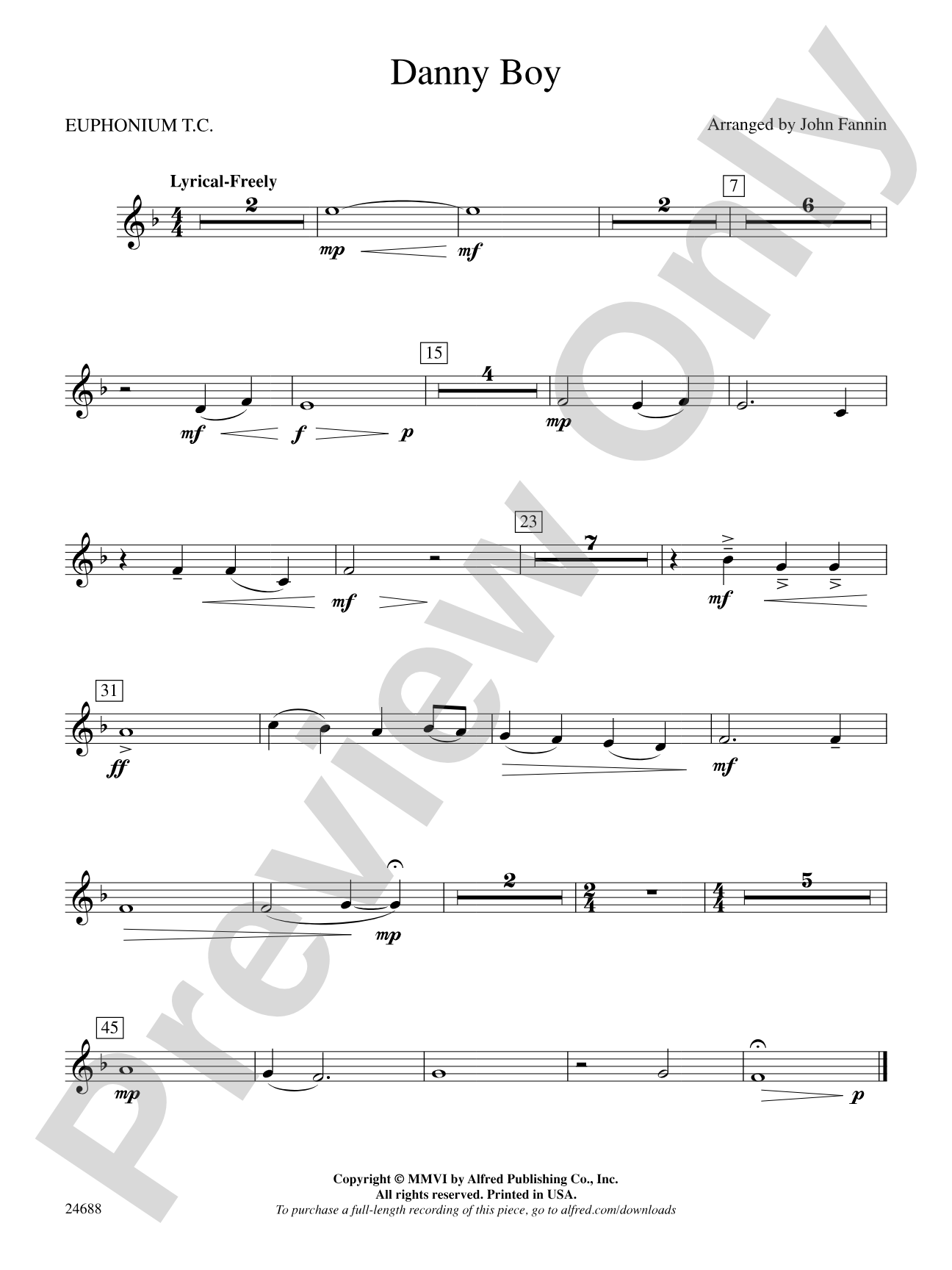 Danny Boy: Baritone T.C.