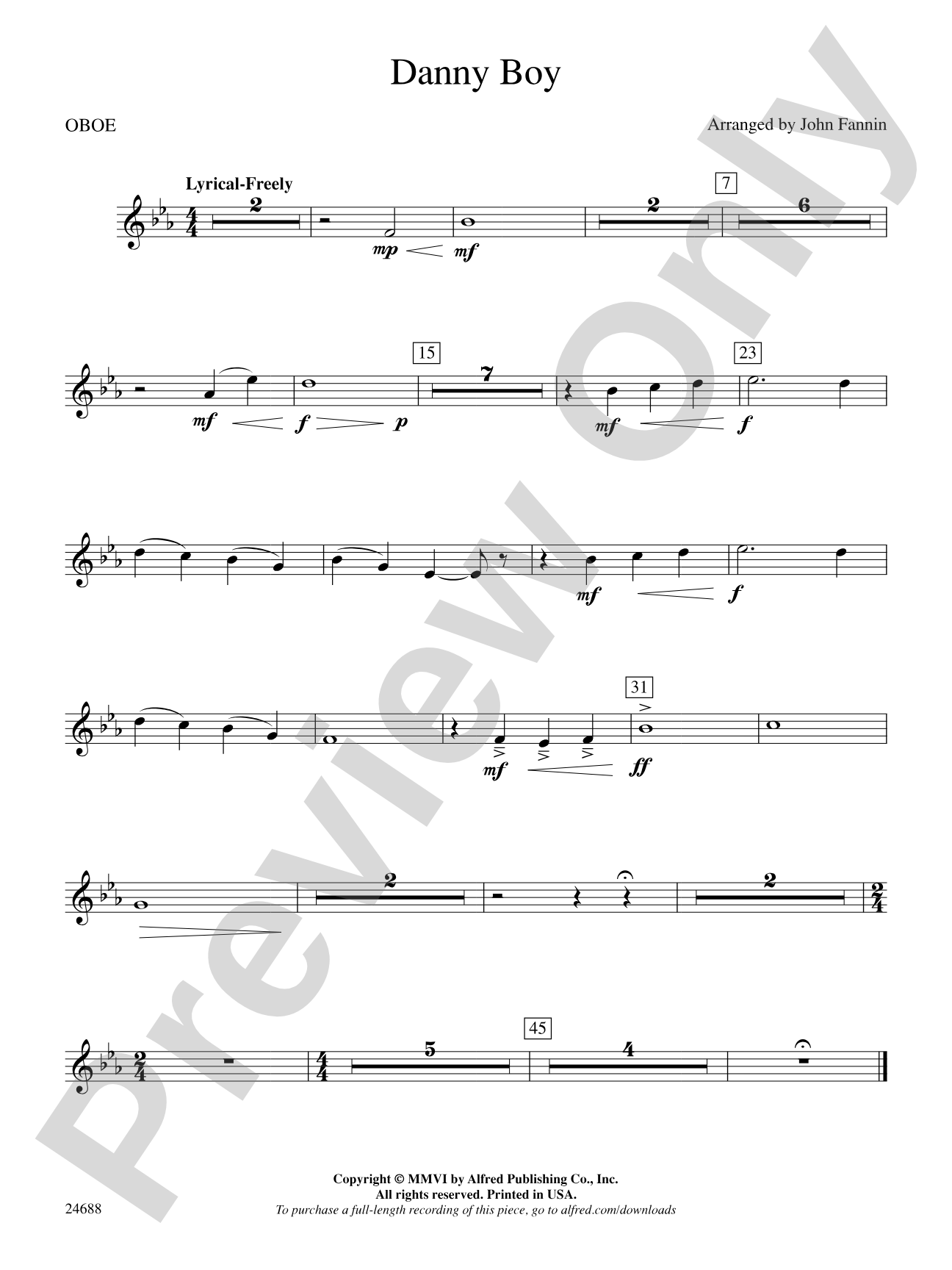 Danny Boy: Oboe