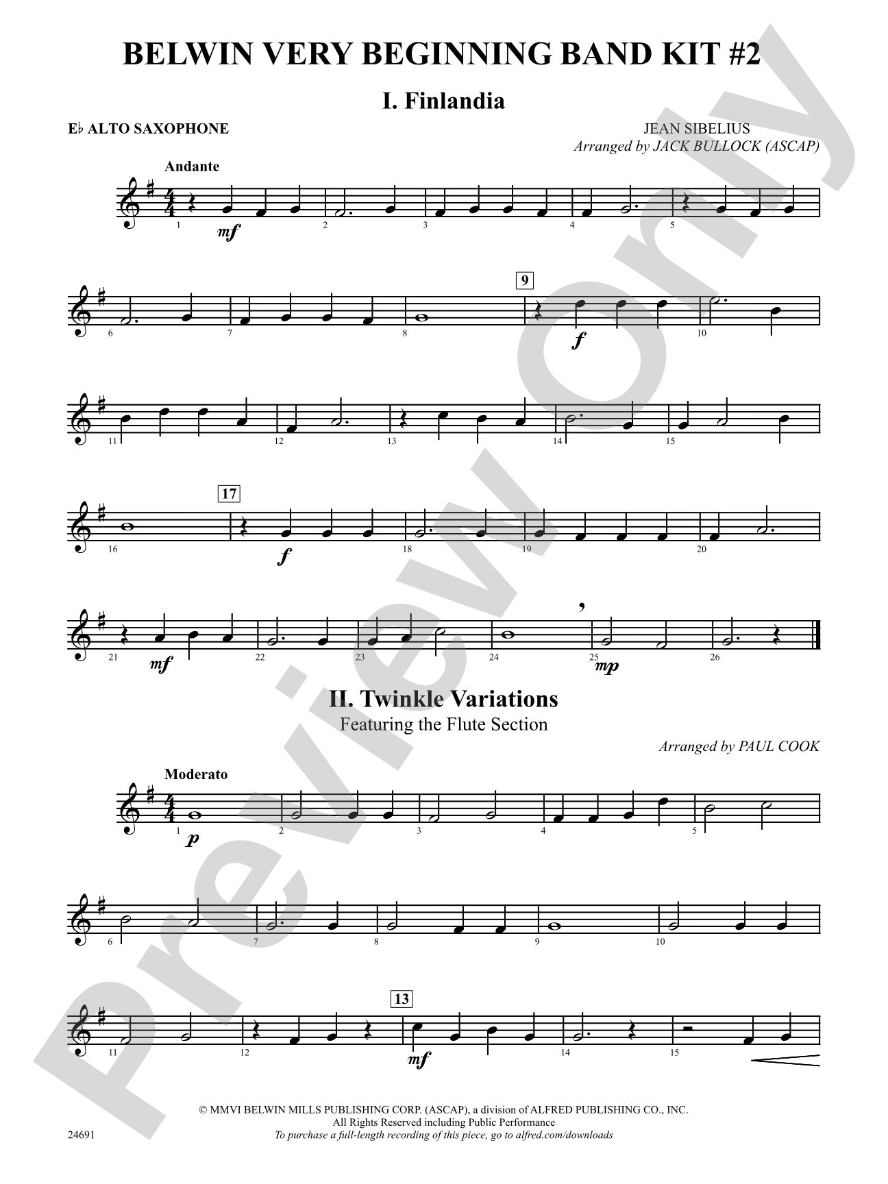 Belwin Very Beginning Band Kit #2: E-flat Alto Saxophone